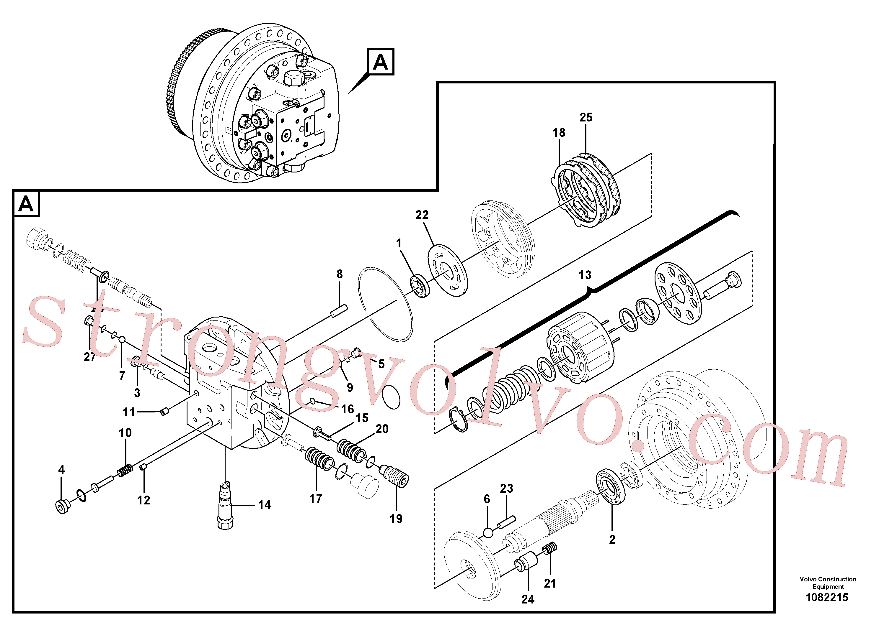 VOE14573784 Volvo Motor de deslocação(1082215 Montagem)