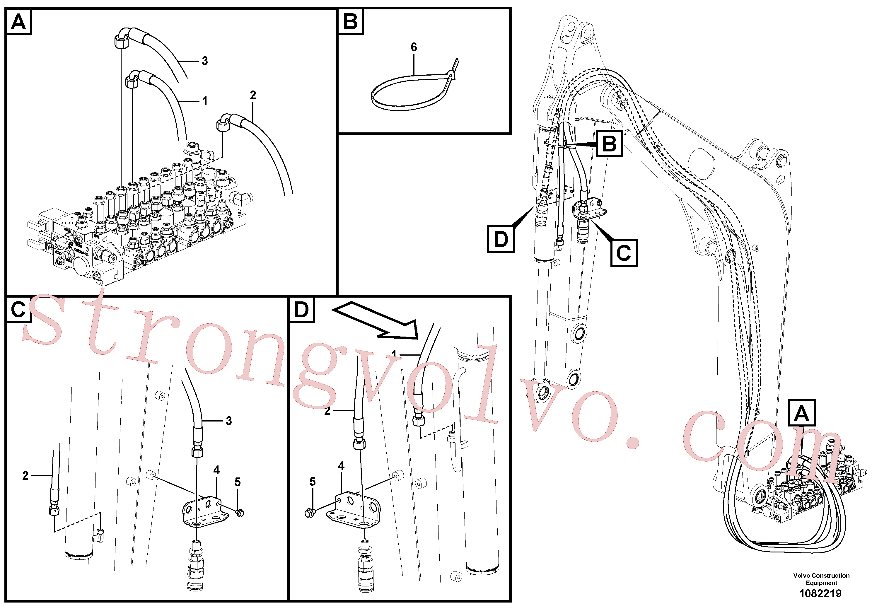 VOE15121695 Volvo Hidráulica de serviço, ruptura do braço de afundamento(1082219 Montagem)