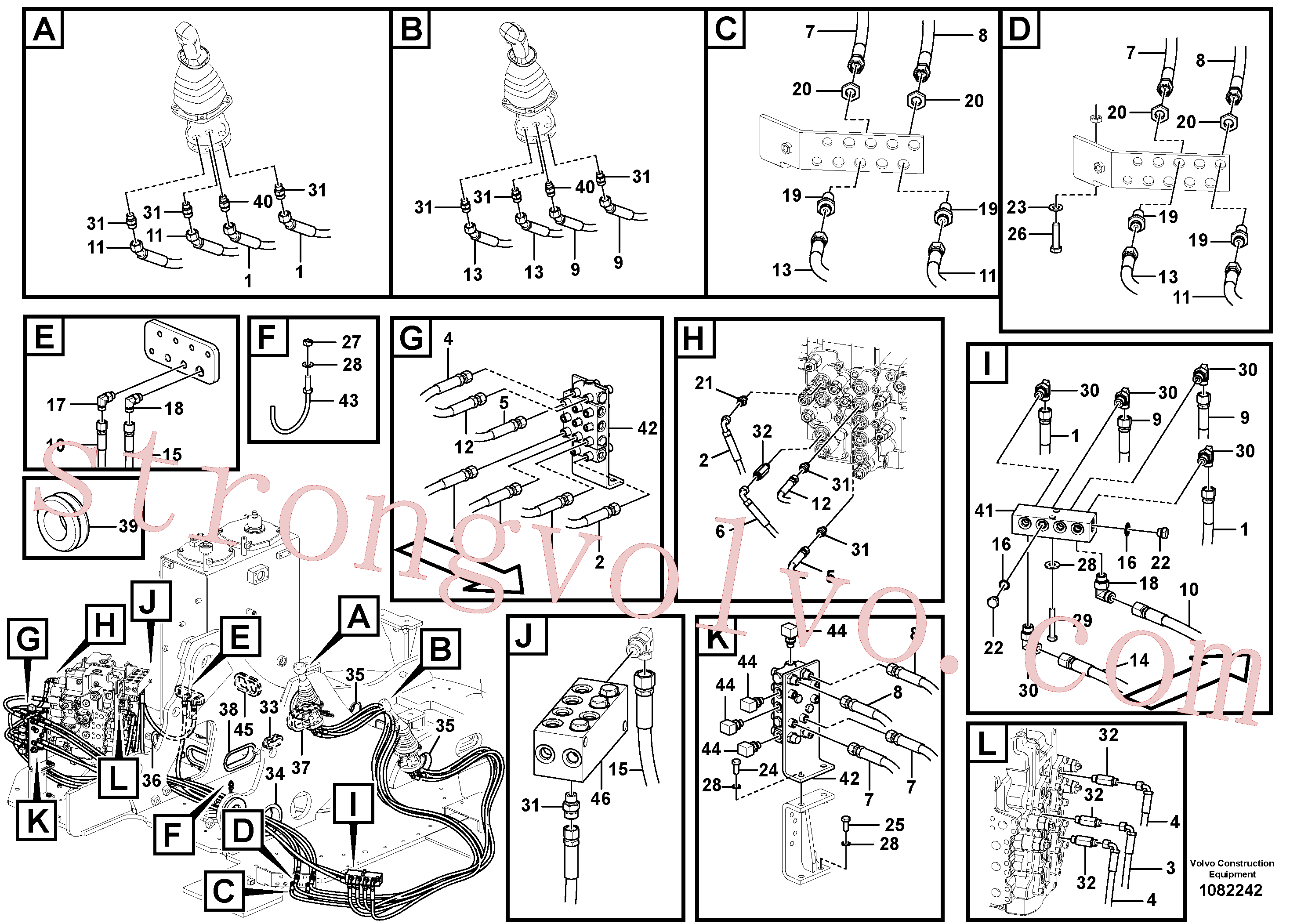 VOE938106 Volvo Sistema servomotor, válvula de comando para válvula de comando à distância(1082242 Montagem)