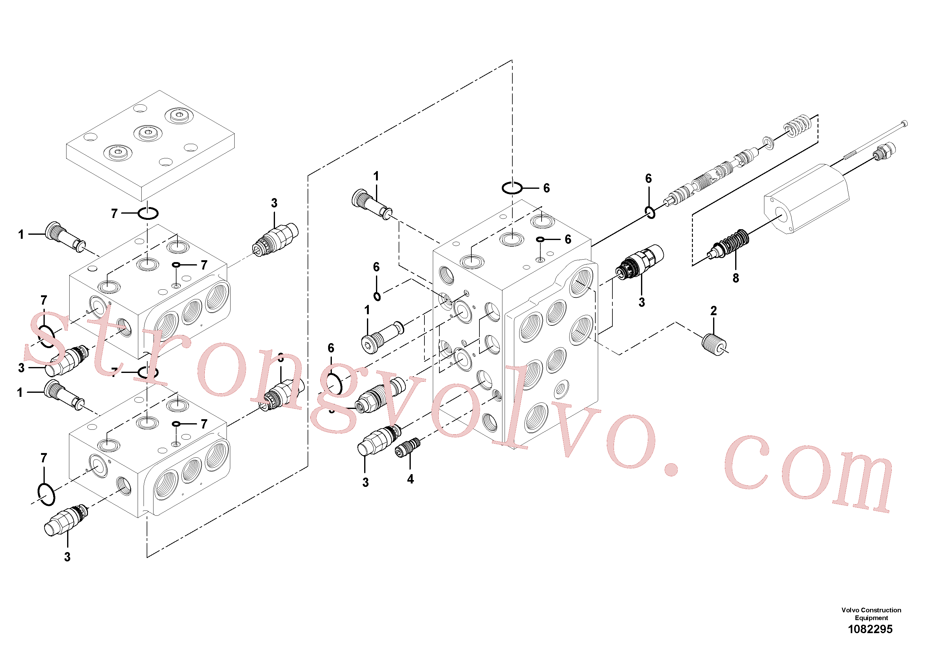 VOE17223801 Volvo Válvula de comando(1082295 Montagem)