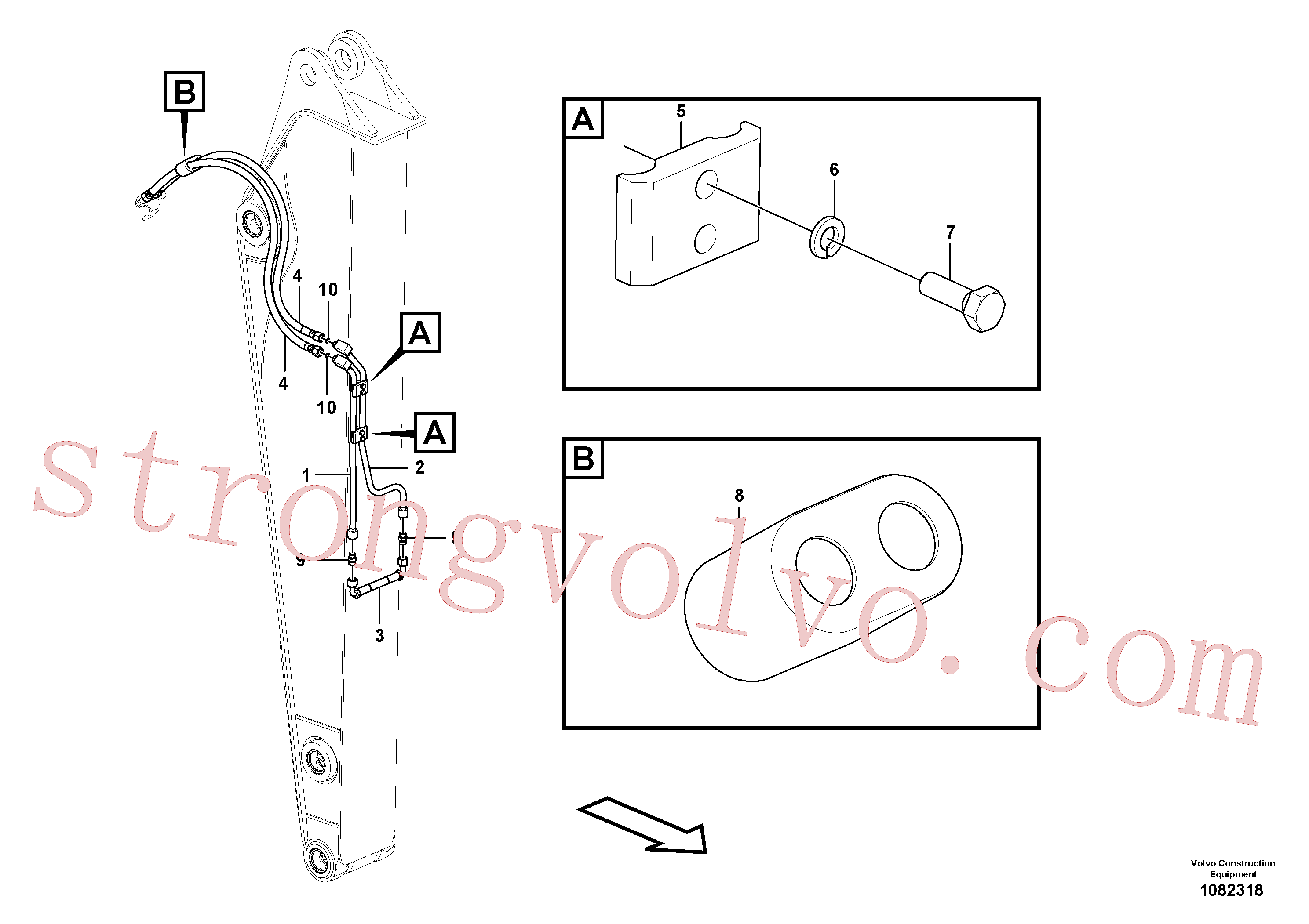 VOE14880798 Volvo Hidráulica de serviço, inclinação e rotor no braço de afundamento(1082318 Montagem)