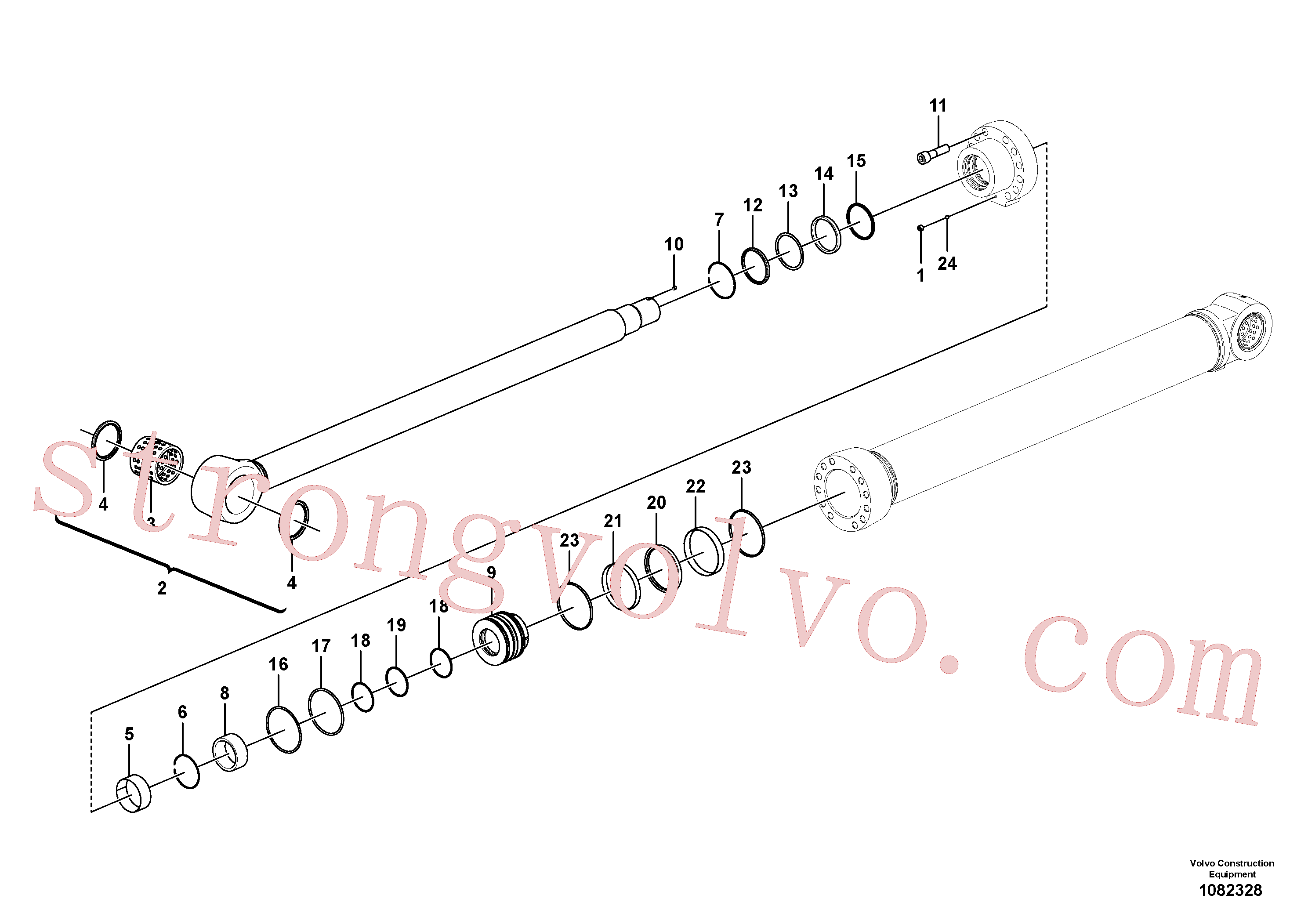 VOE990656 Volvo Cilindro da lança(1082328 Montagem)