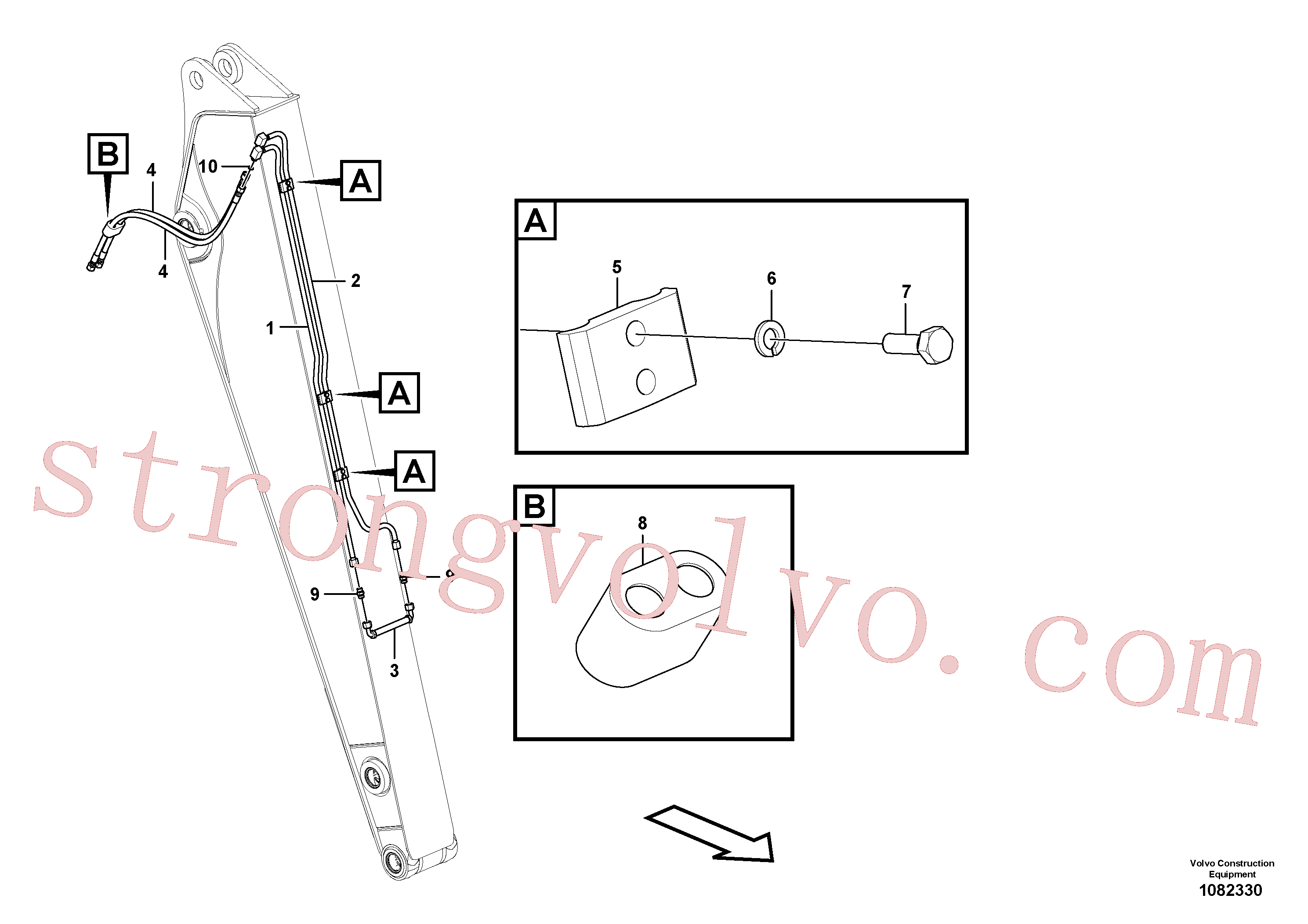 VOE14550566 Volvo Hidráulica de serviço, inclinação e rotor no braço de afundamento(1082330 Montagem)