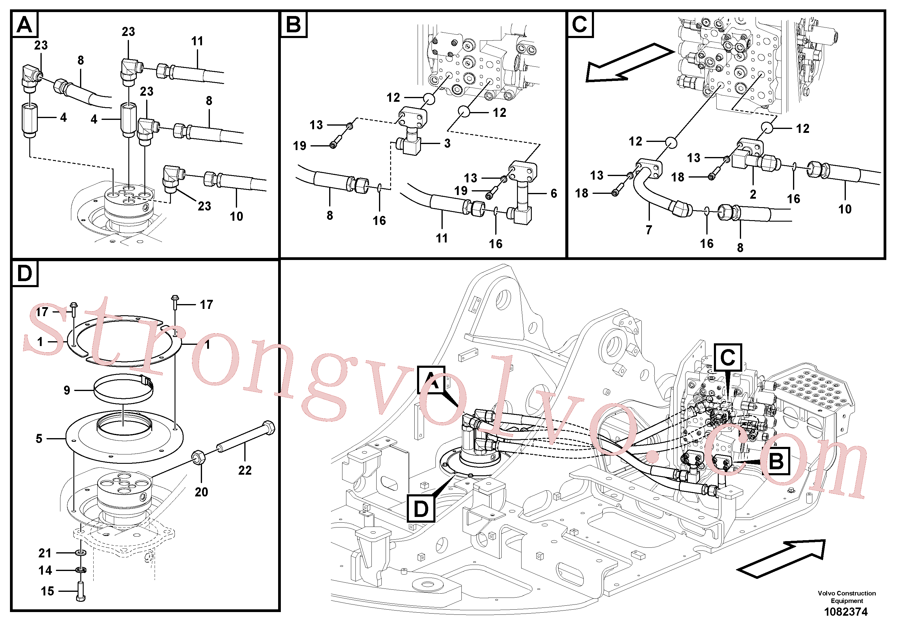 VOE14667018 Volvo Linha da rótula, válvula de comando à rótula(1082374 Montagem)