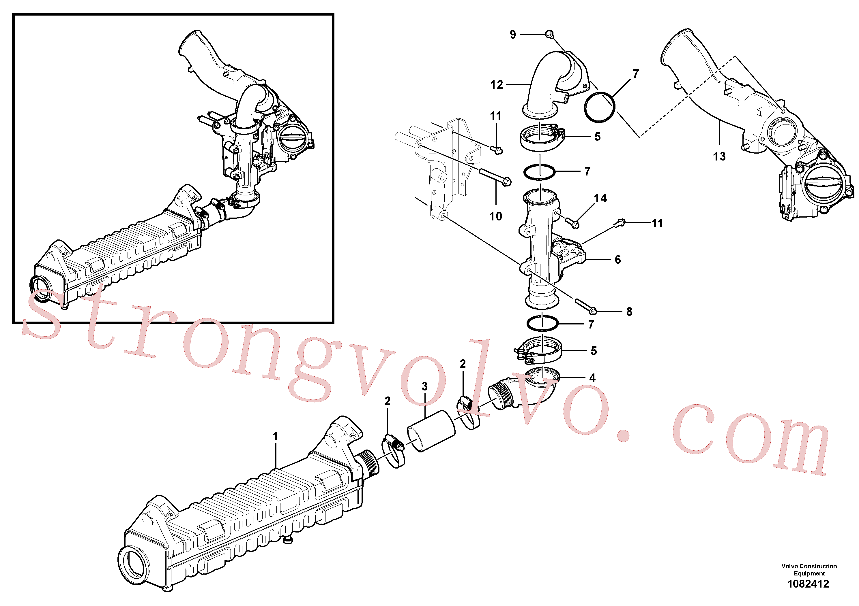 VOE975103 Volvo EGR - lado frio(1082412 Montagem)