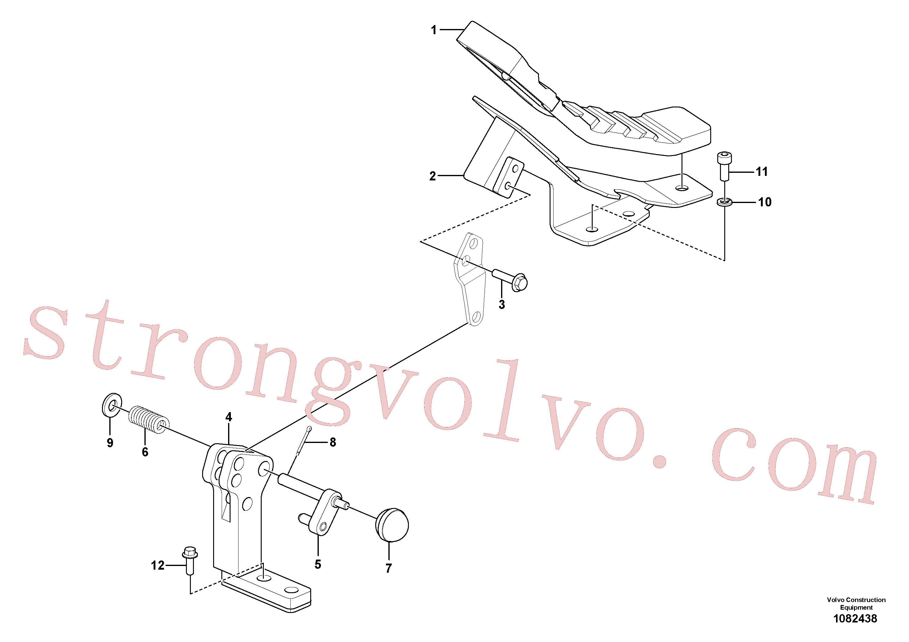 VOE14650864 Volvo Hidráulica de serviço, pedal da válvula de comando à distância para martelo e cortador(1082438 Montagem)