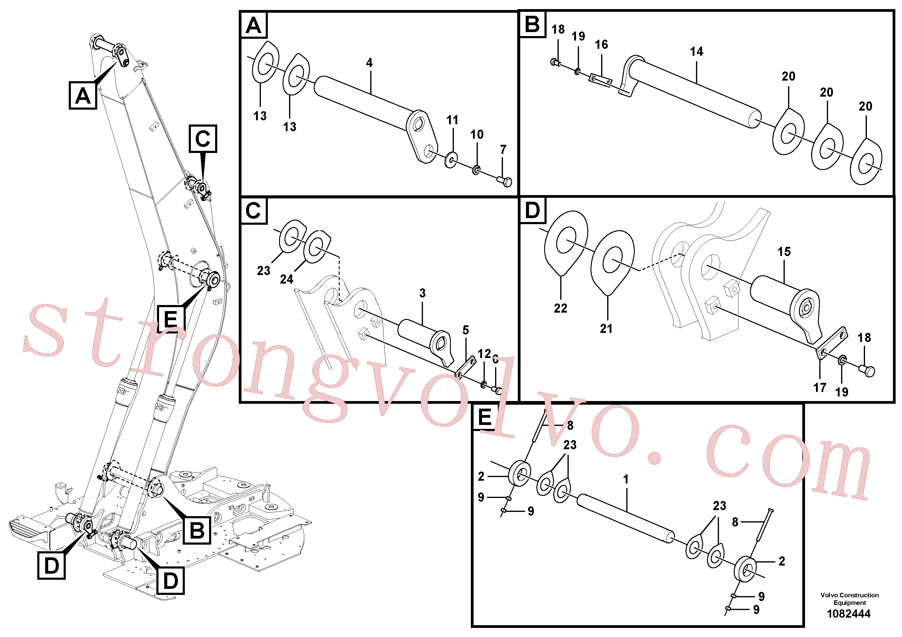 VOE14510442 Volvo Tirantes para a lança(1082444 Montagem)