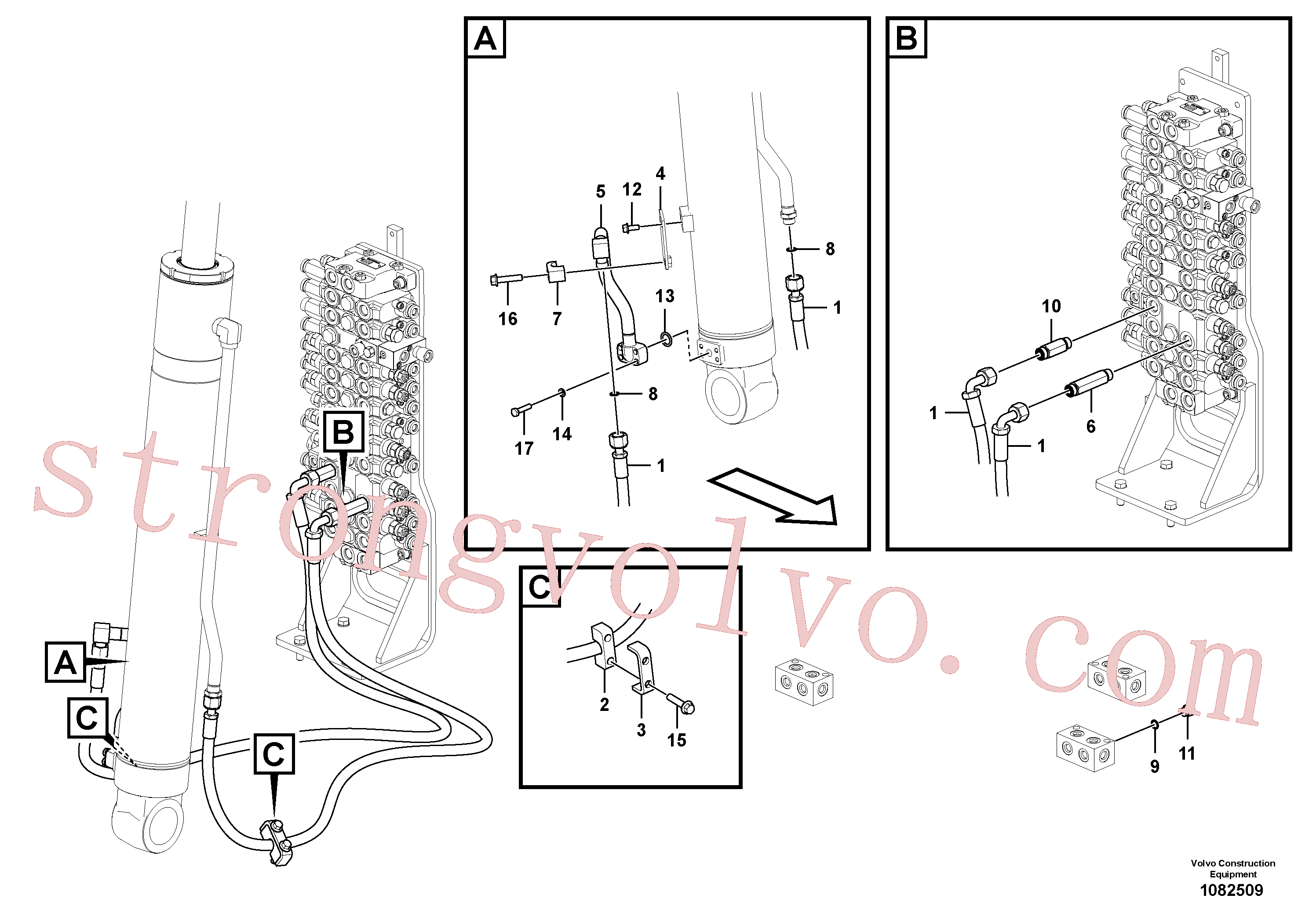 VOE14688503 Volvo Hidráulica de serviço, cilindro da lança(1082509 Montagem)