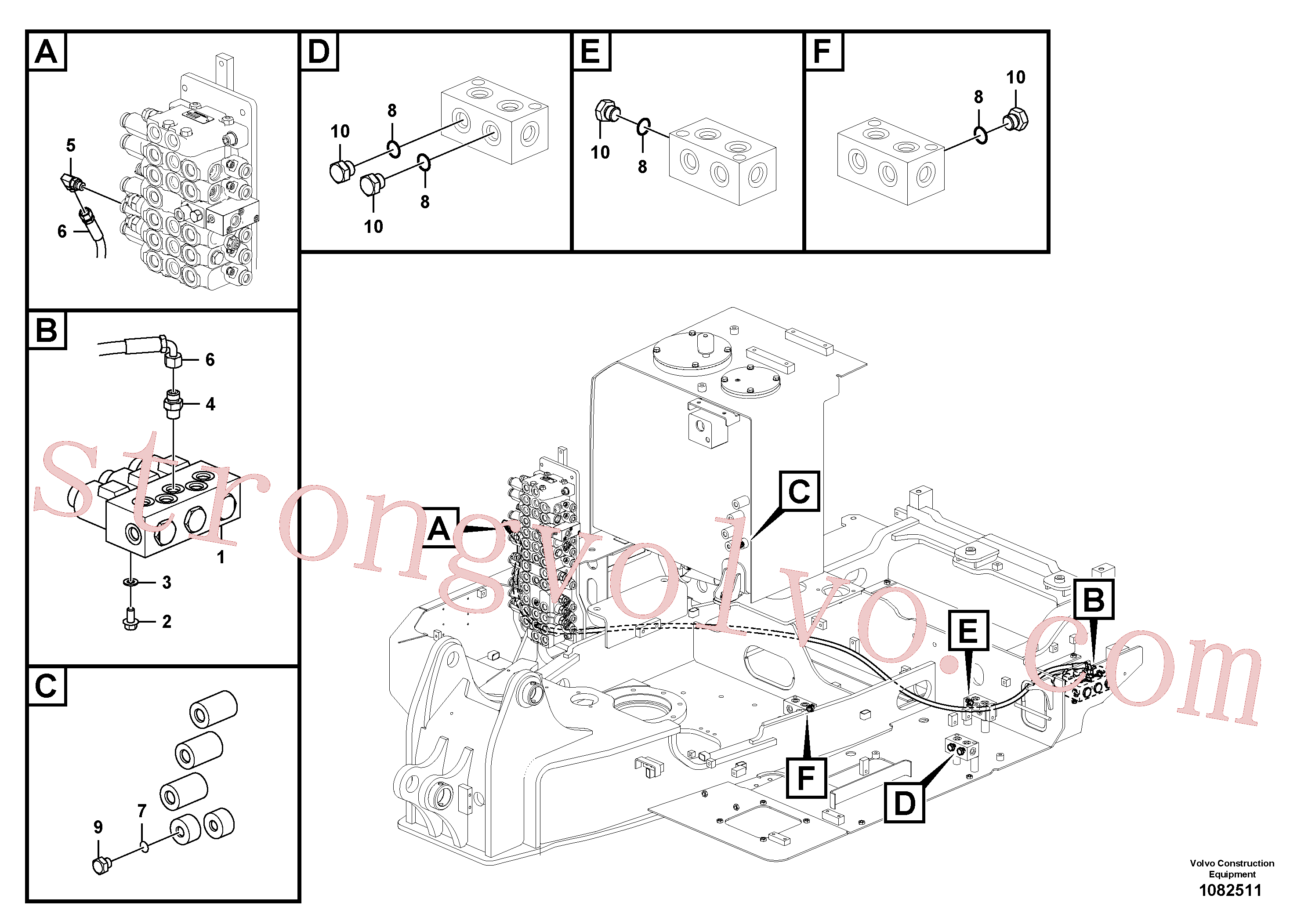 VOE14576362 Volvo Sistema servomotor, martelo e corte(1082511 Montagem)