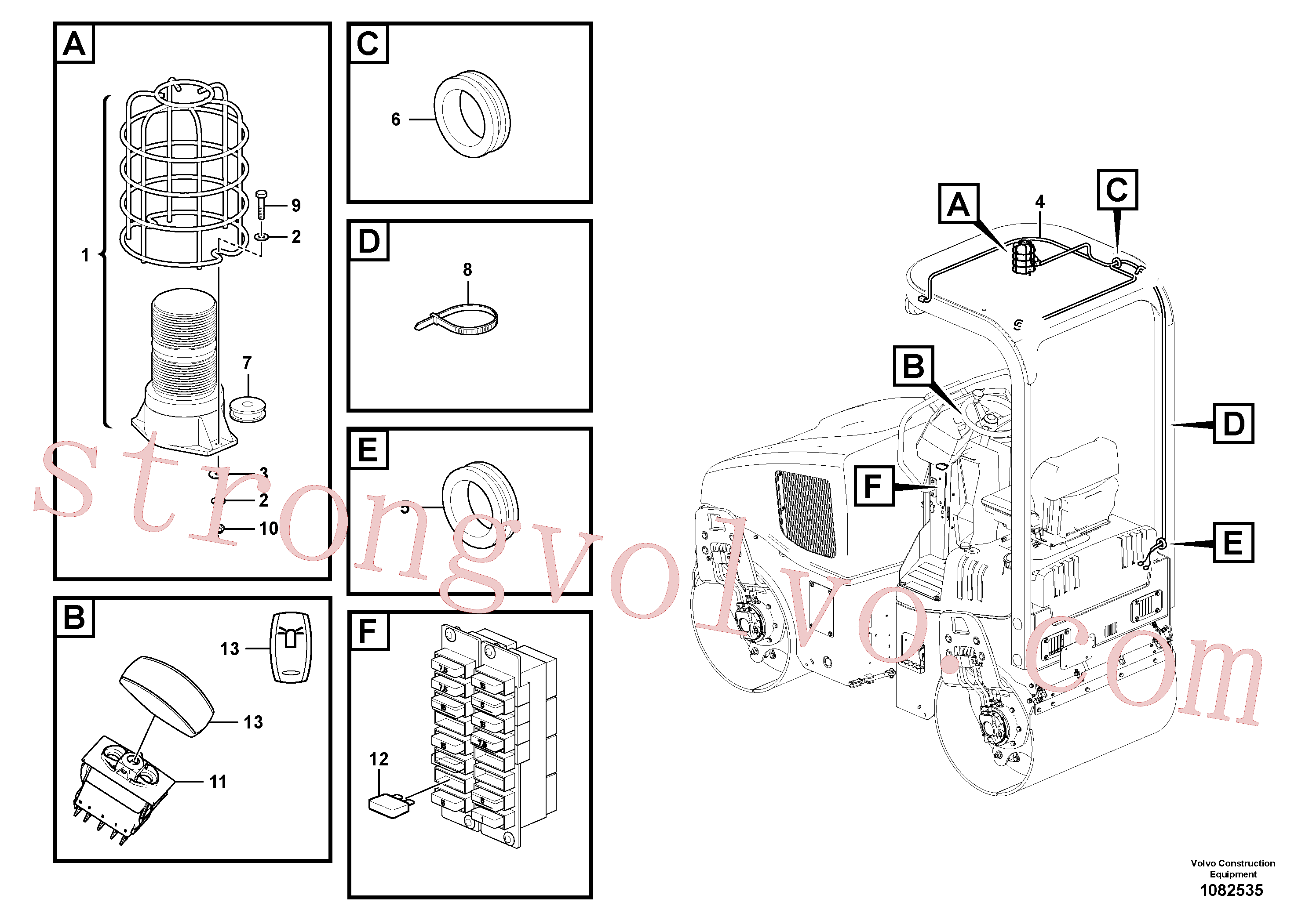 ZM2907311 Volvo Luz estroboscópica FOPS(1082535 Montagem)