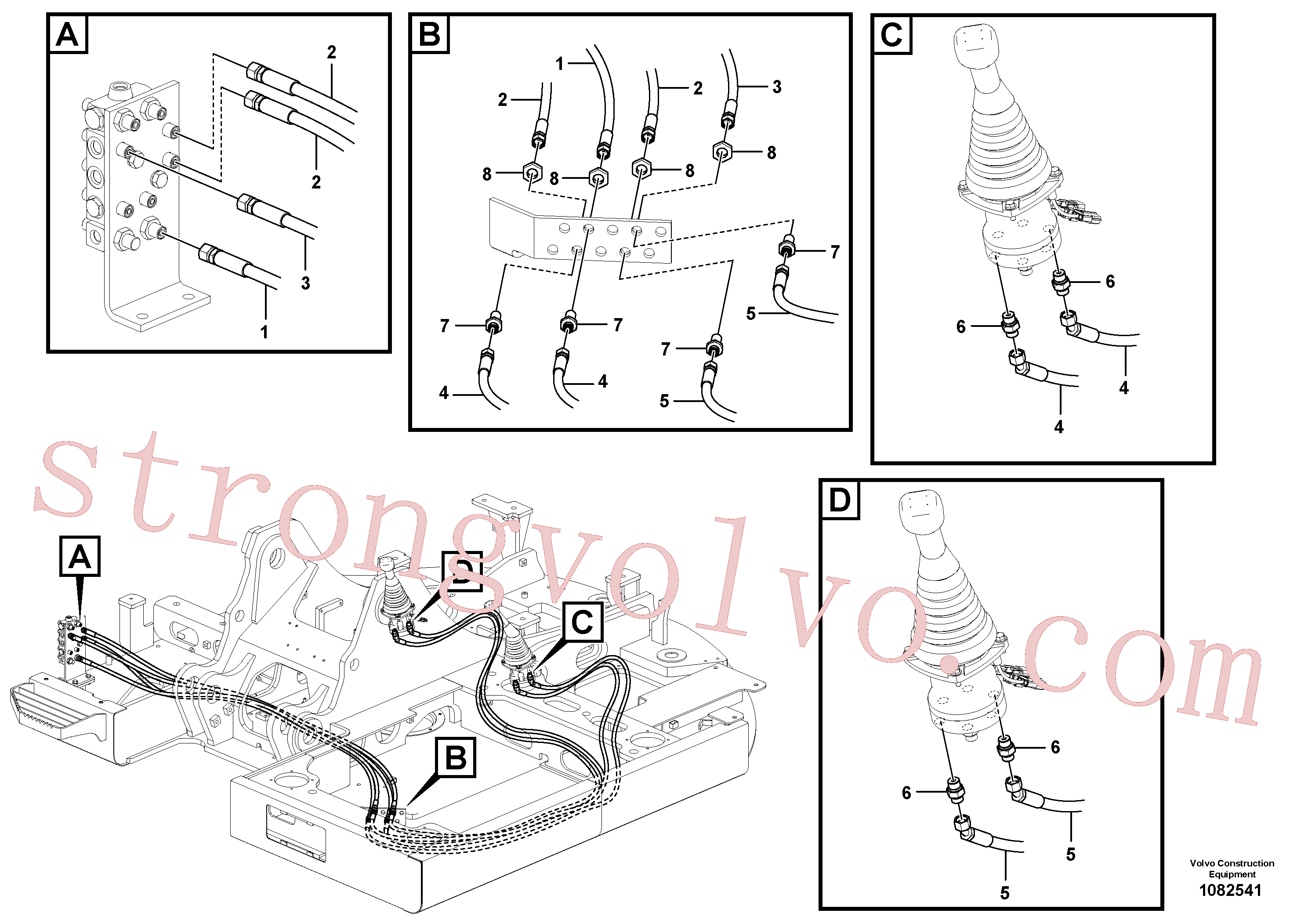 VOE937117 Mangueira completa Volvo escavadeira