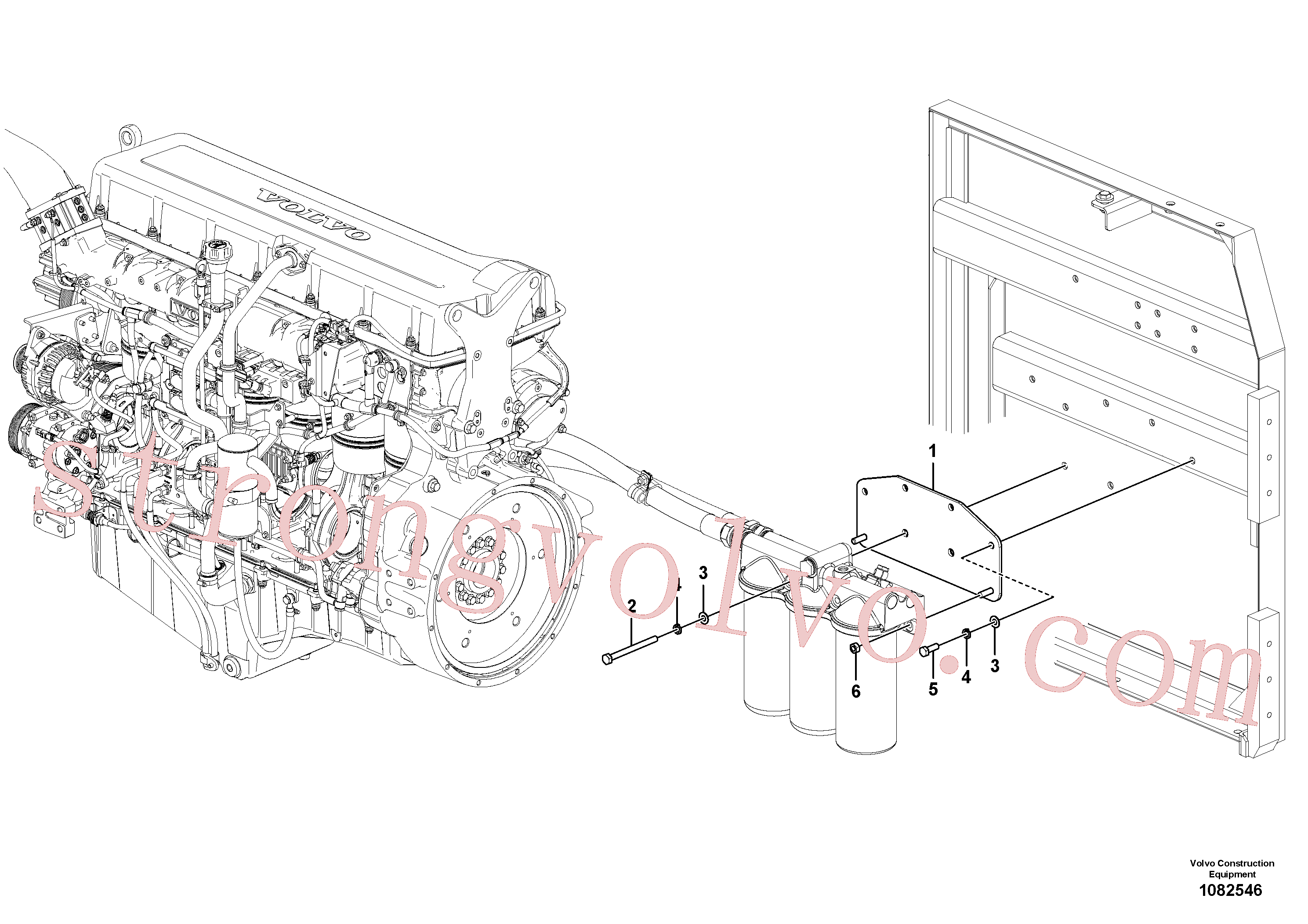 VOE997936 Volvo Filtro de óleo com acessórios(1082546 Montagem)