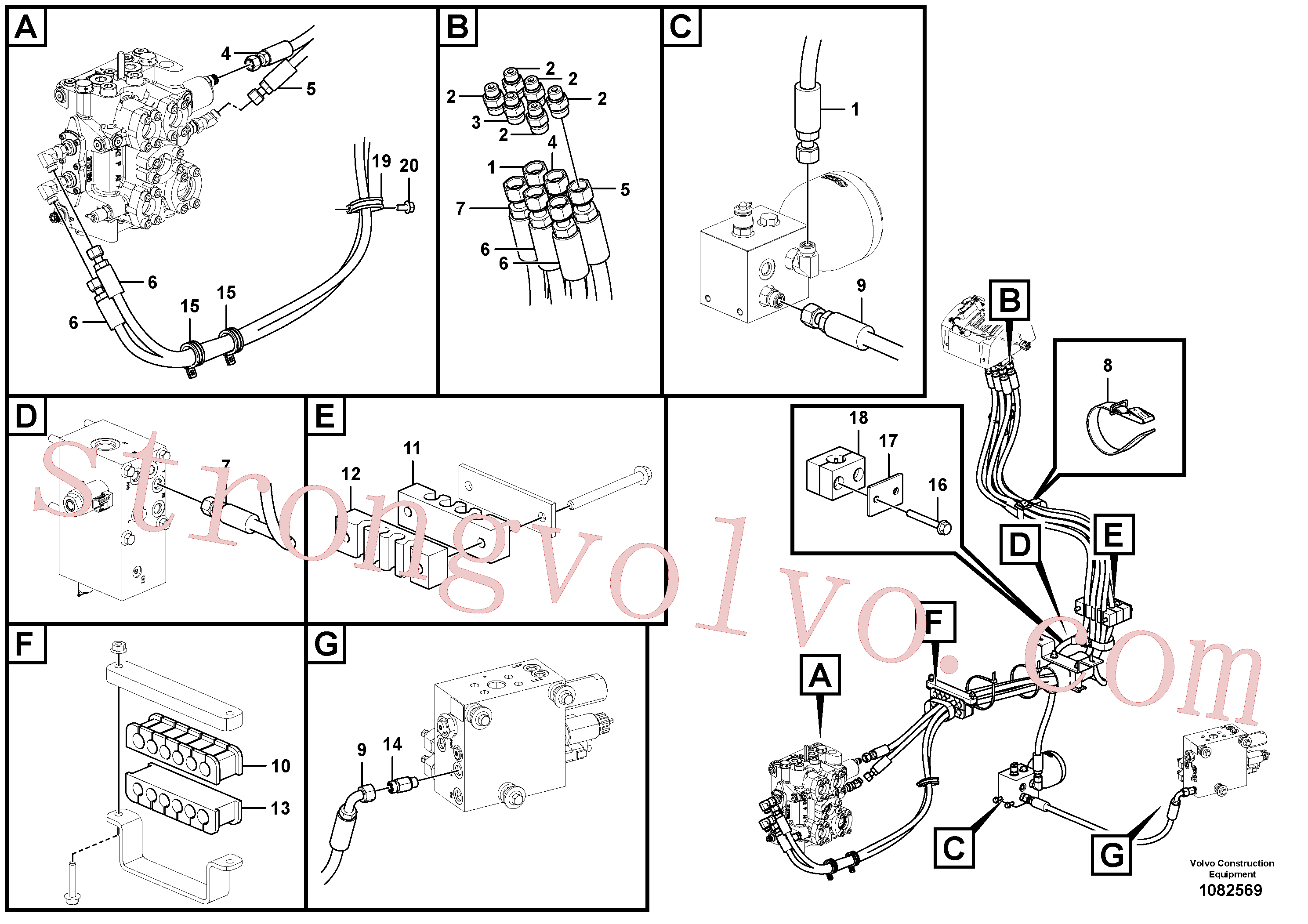 VOE937339 Volvo Servomotor - hidráulico(1082569 Montagem)