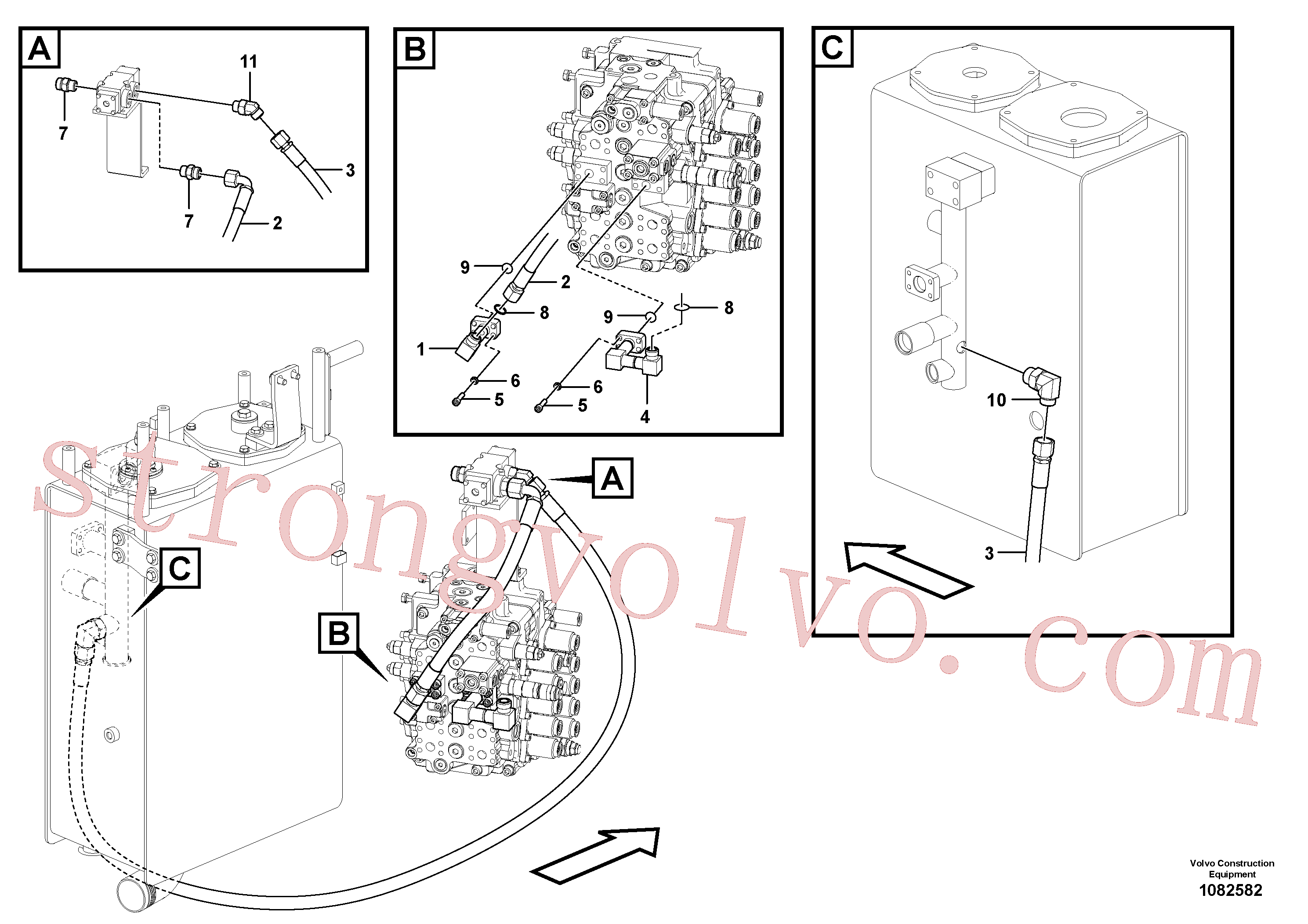 Volvo Acessórios para escavadeira SA9403-05611 Mangueira completa Acessórios
