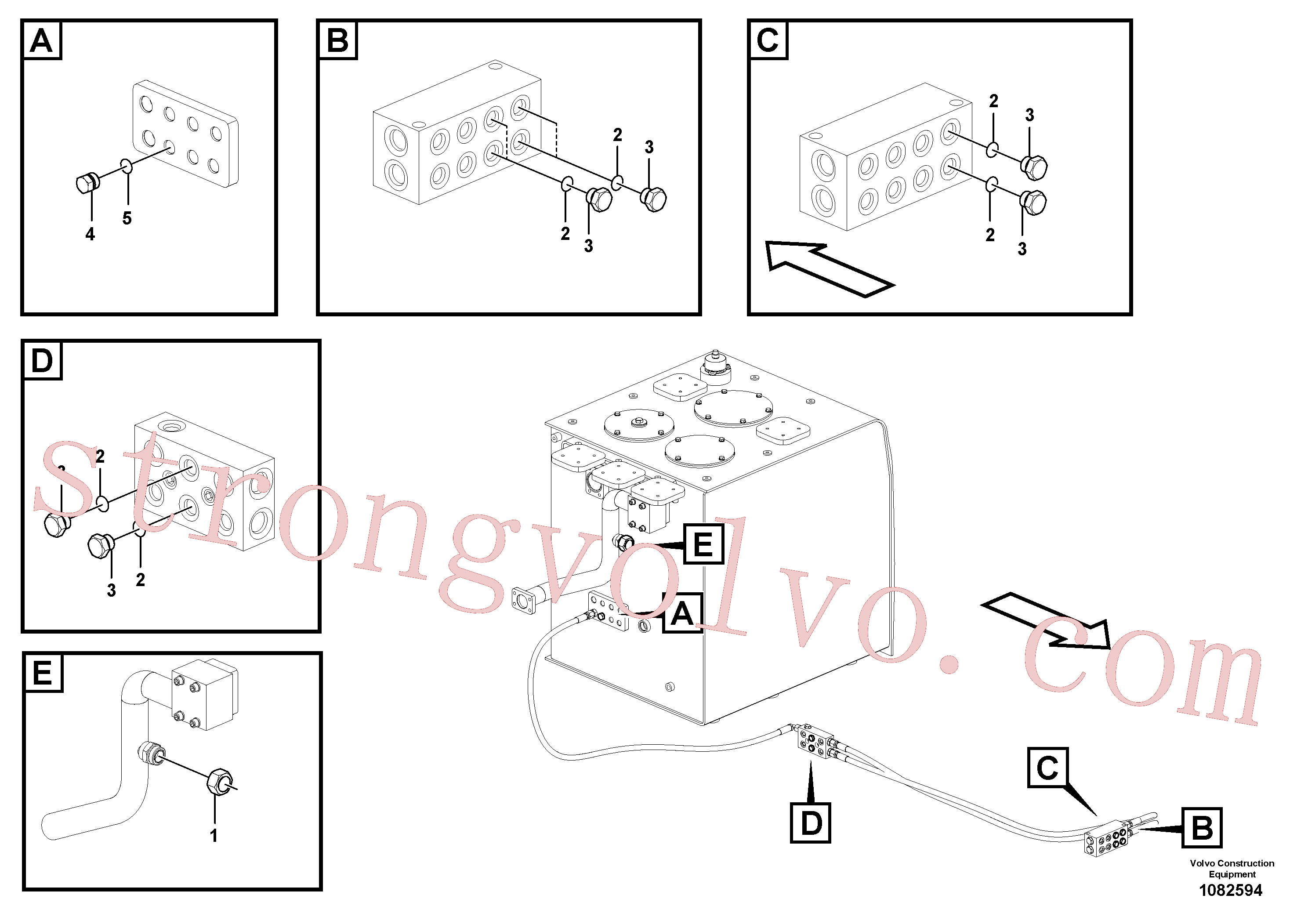 VOE935489 Volvo Sistema servomotor, martelo e corte(1082594 Montagem)