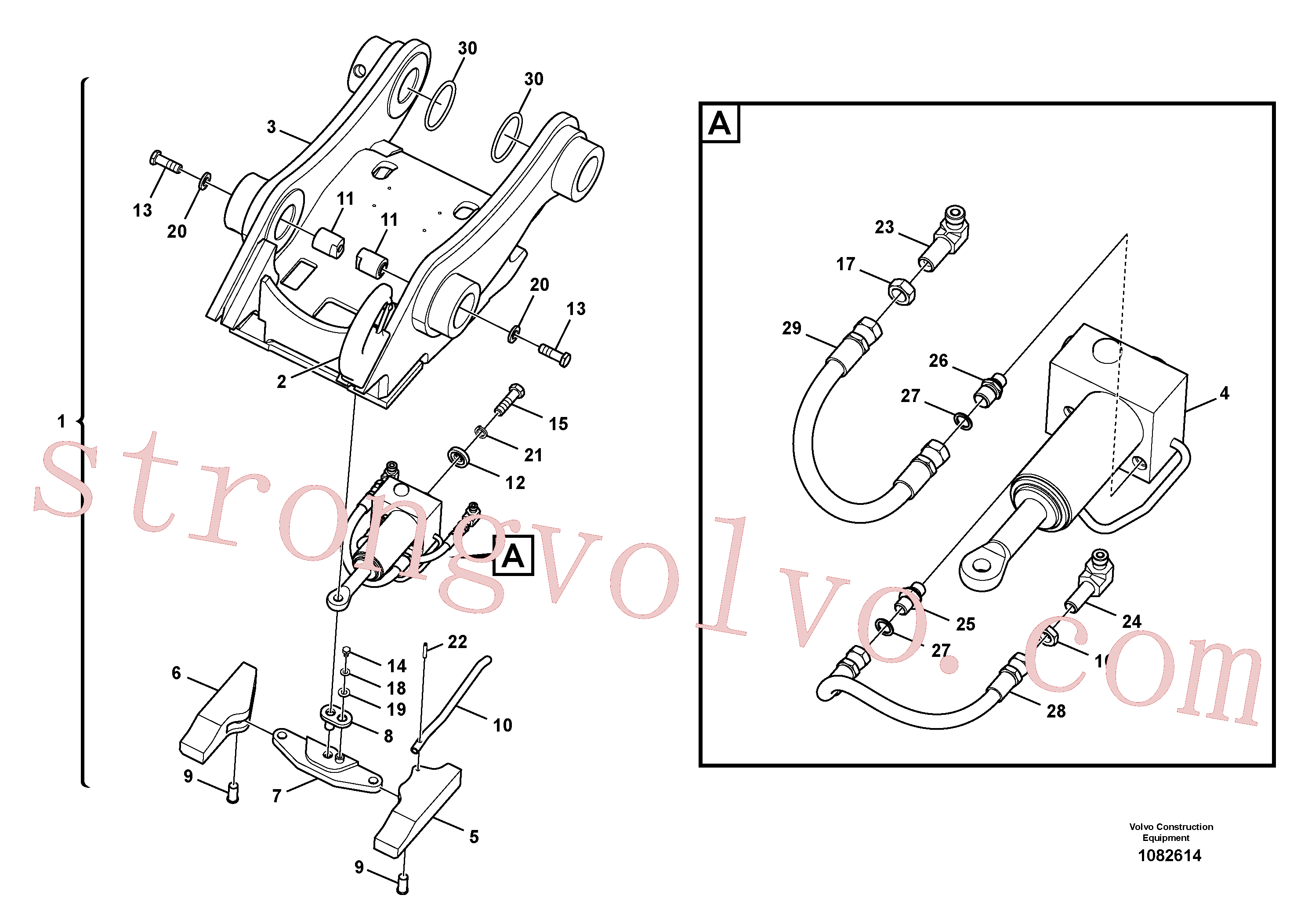 VOE14548774 Volvo Suporte de acoplamento, QuickFit(1082614 Montagem)