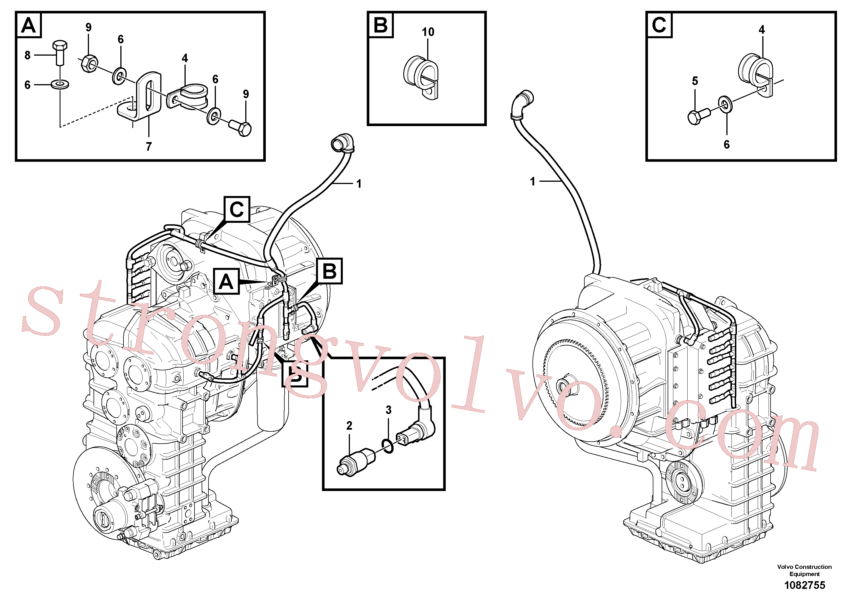 VOE983303 Volvo Cablagem para a transmissão(1082755 Montagem)