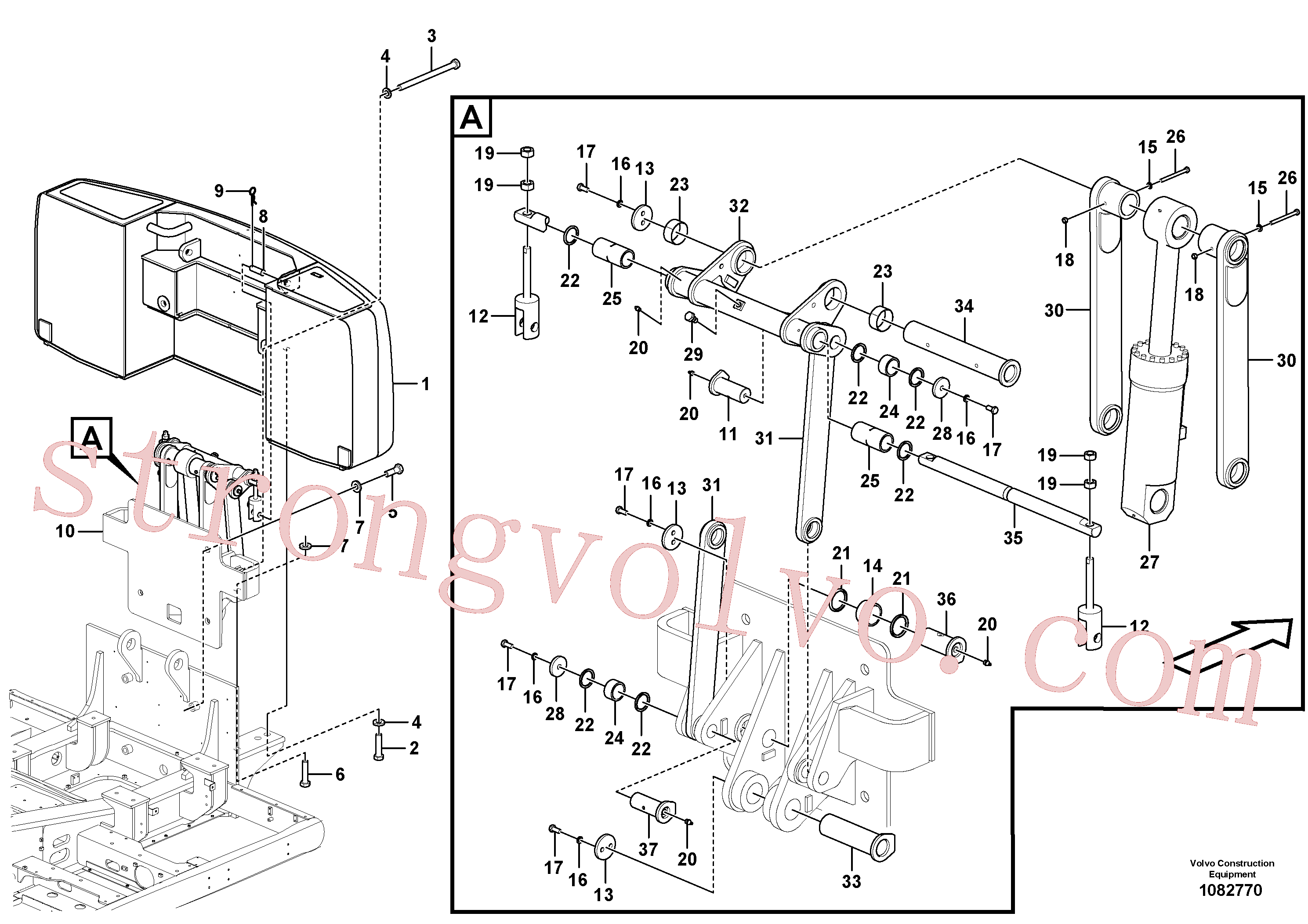 VOE993821 Volvo Contrapesos, remoção(1082770 Montagem)