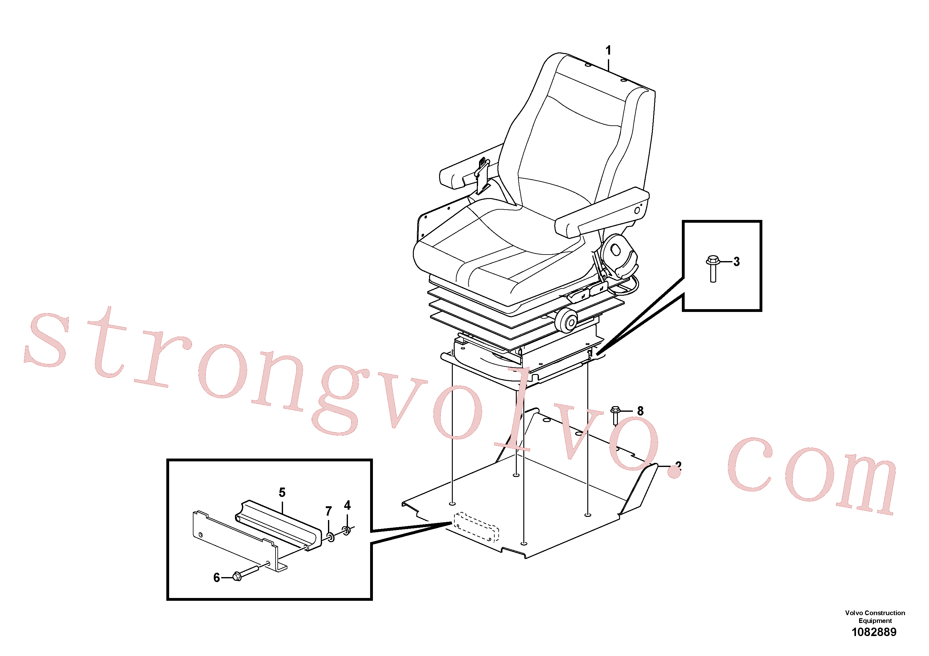 VOE984065 Volvo Banco do operador com acessórios(1082889 Montagem)