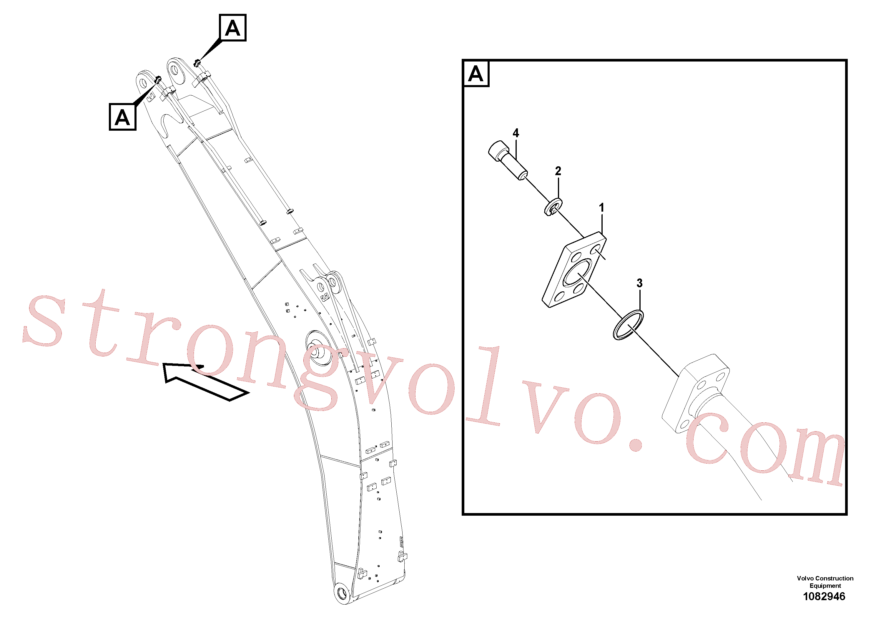 VOE14531121 Volvo Hidráulica de serviço, martelo e cortador para lança(1082946 Montagem)