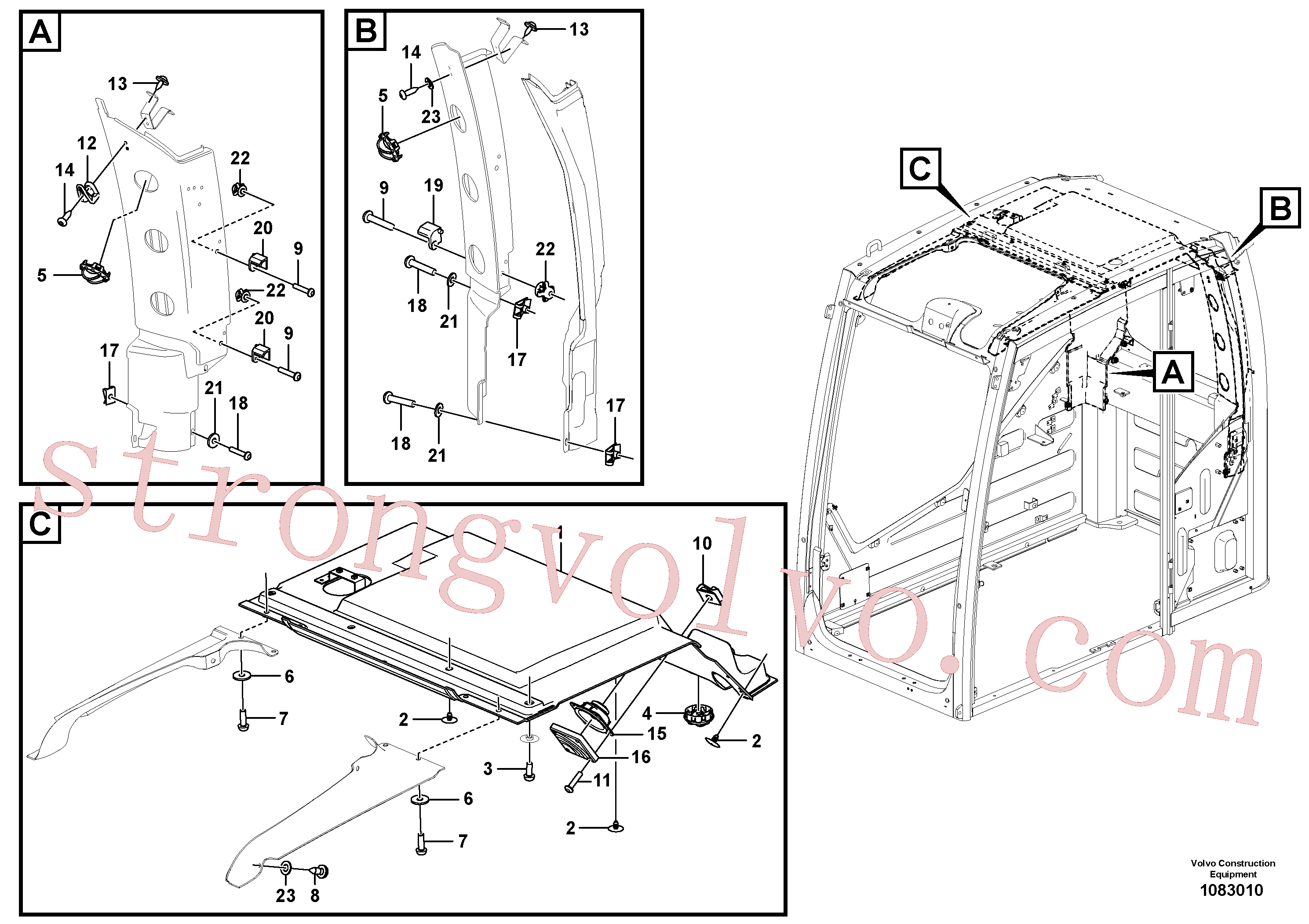 VOE971309 Volvo Componentes internos(1083010 Montagem)