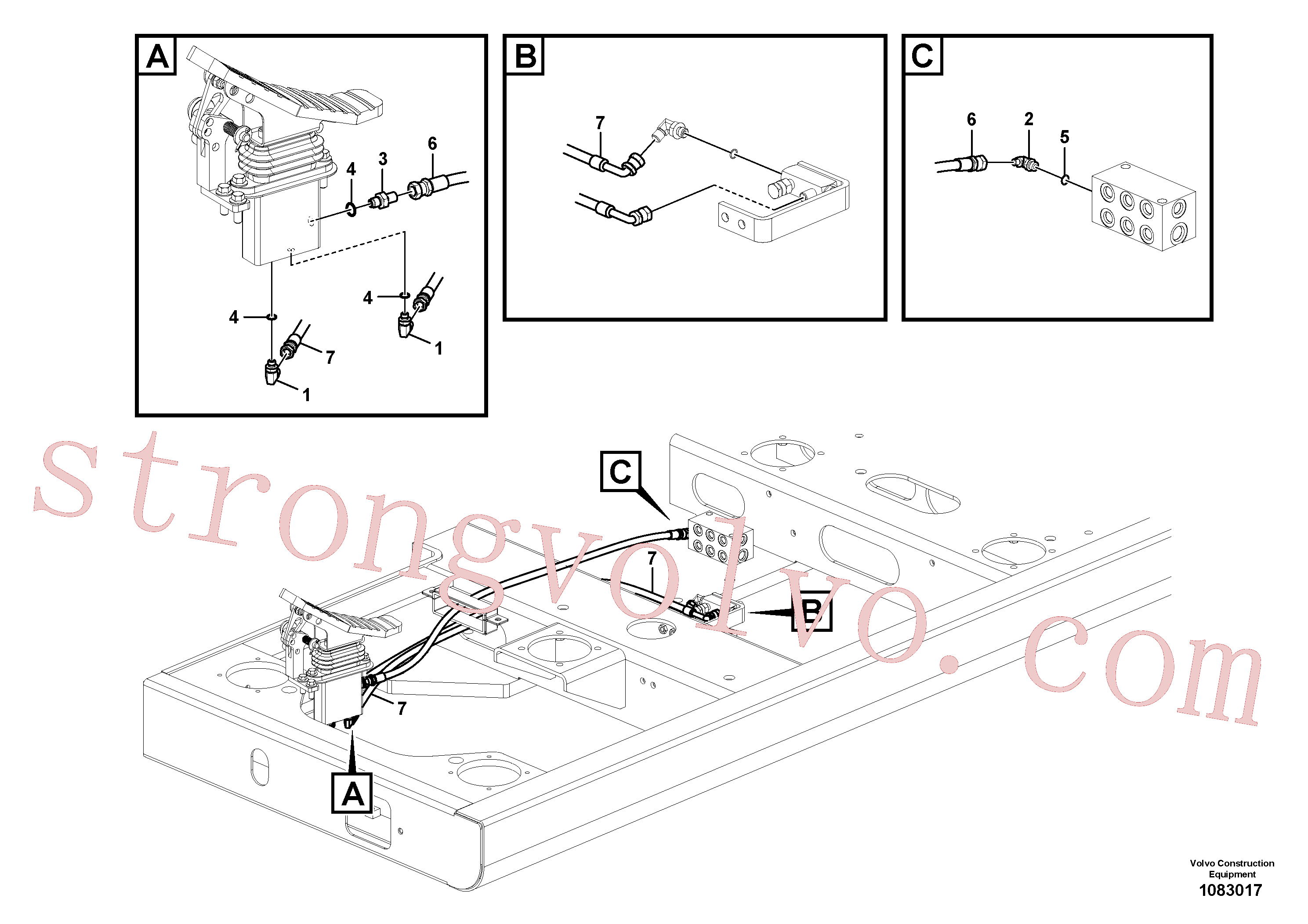 SA9451-02221 Volvo Sistema servomotor, mudança da função da alavanca(1083017 Montagem)