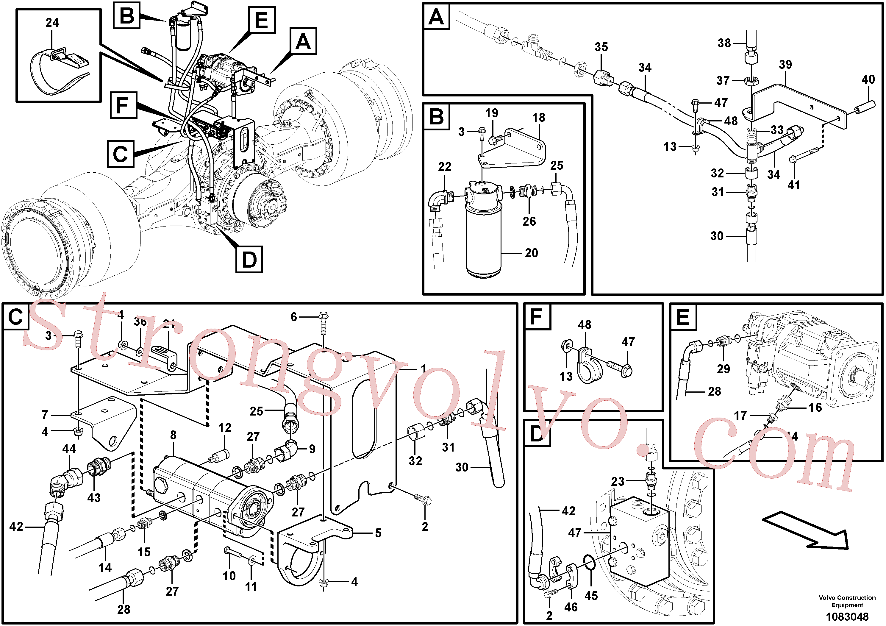 China Made VOE935444 Niple de redução Volvo Acessórios para escavadeira