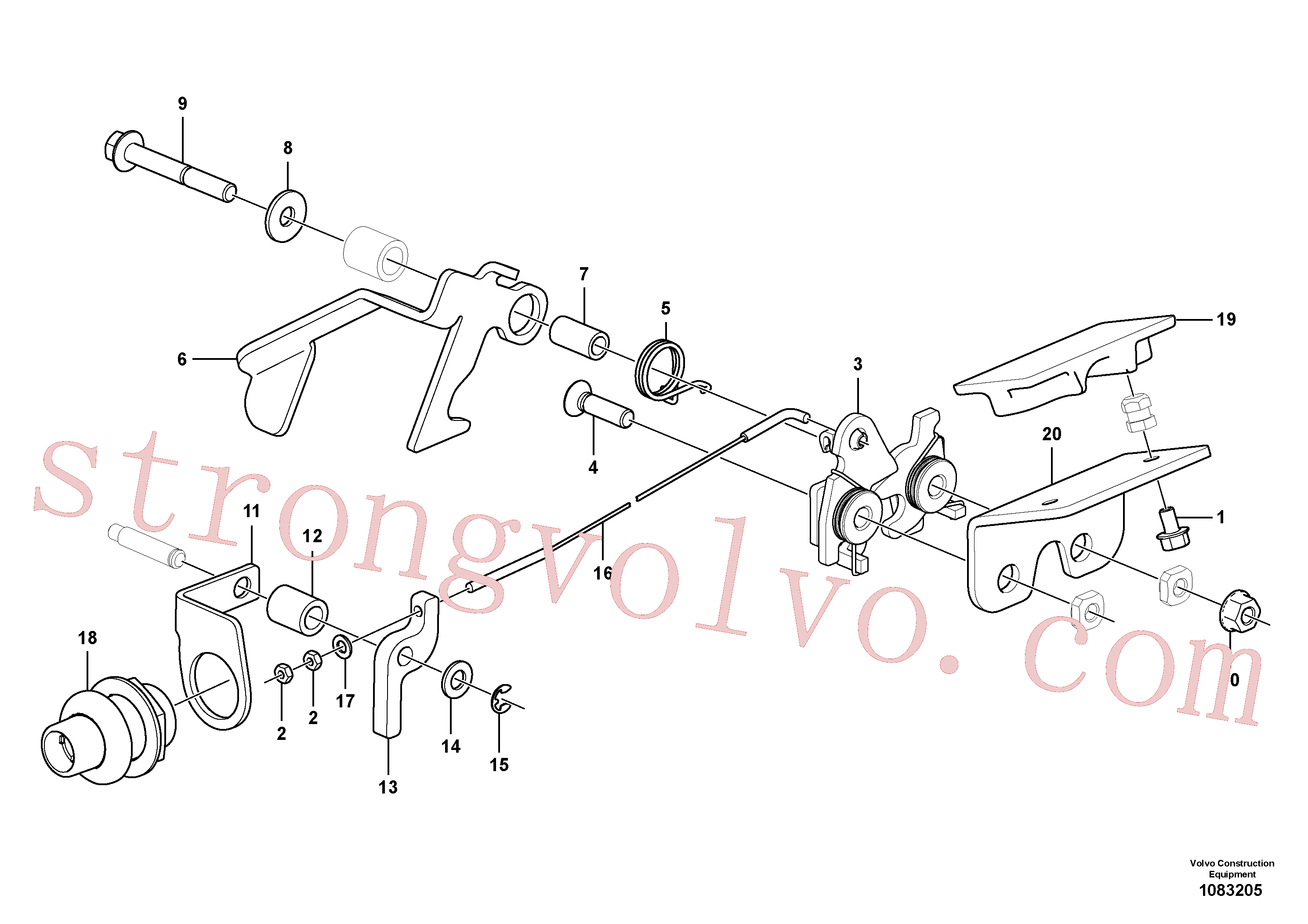 VOE13945358 Volvo Dispositivo de bloqueio, capot do motor(1083205 Montagem)