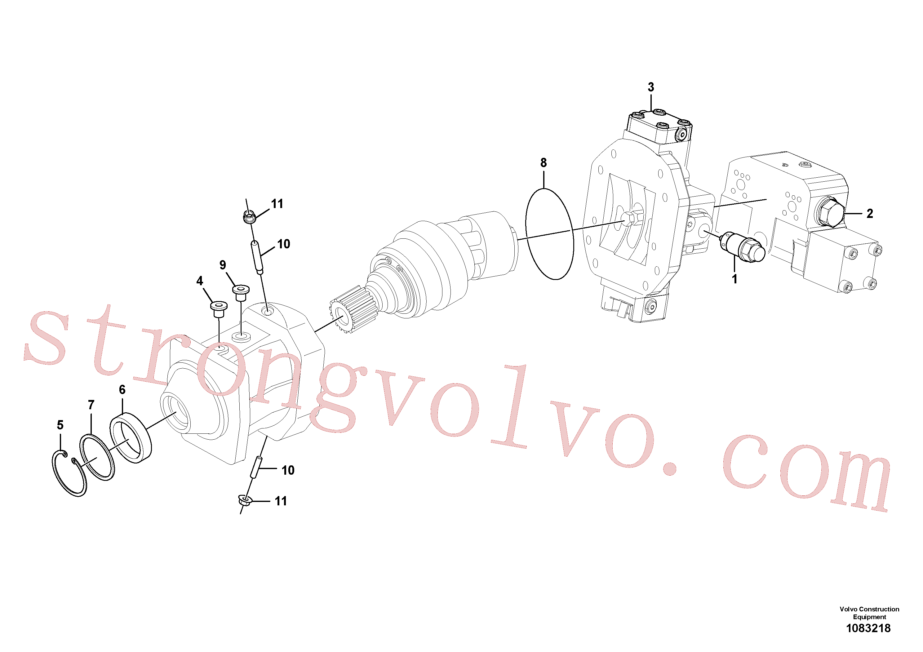 VOE11701470 Volvo Motor de deslocação(1083218 Montagem)