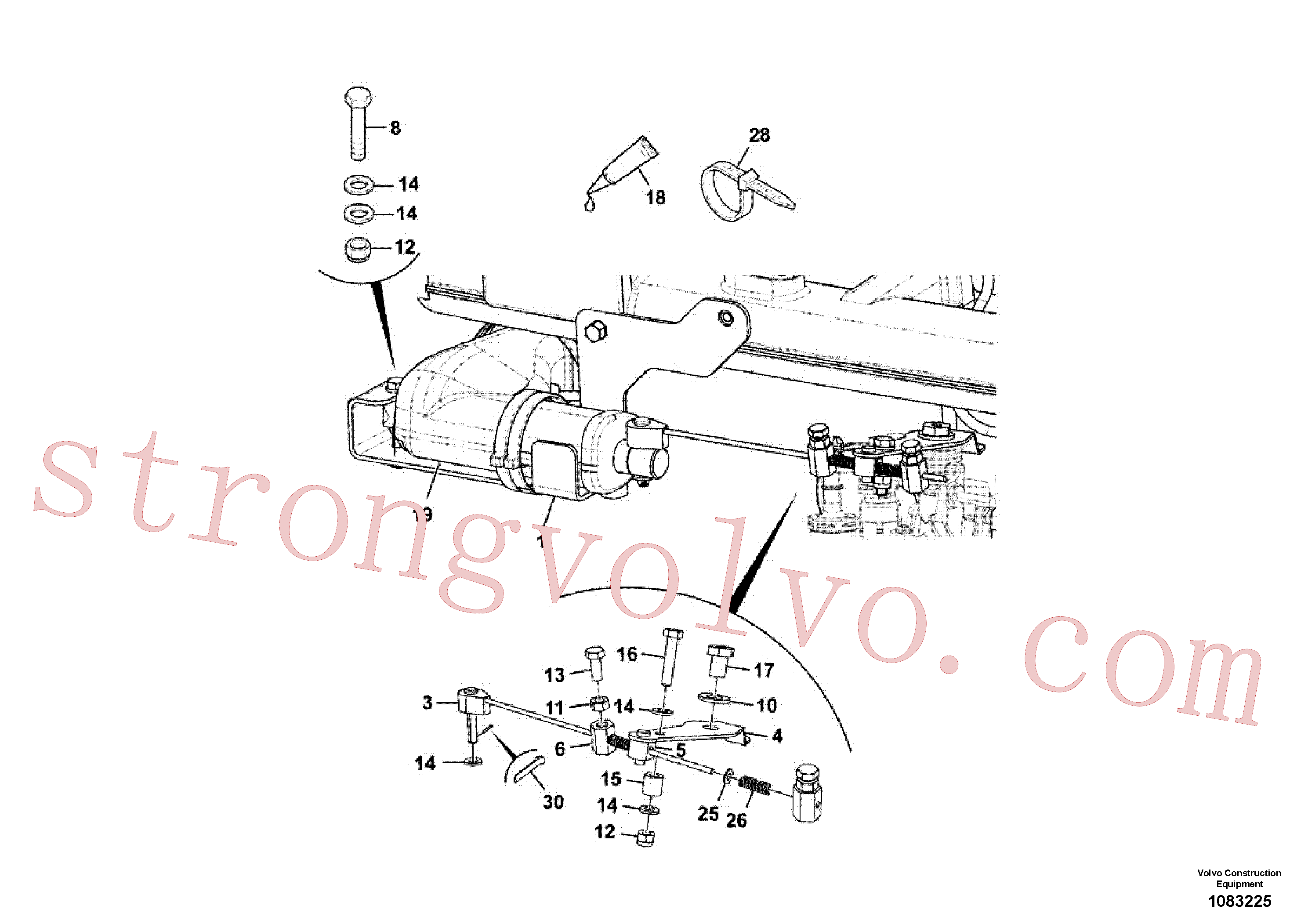 Volvo VOE20460939 Porca sextavada Volvo Acessórios para escavadeira
