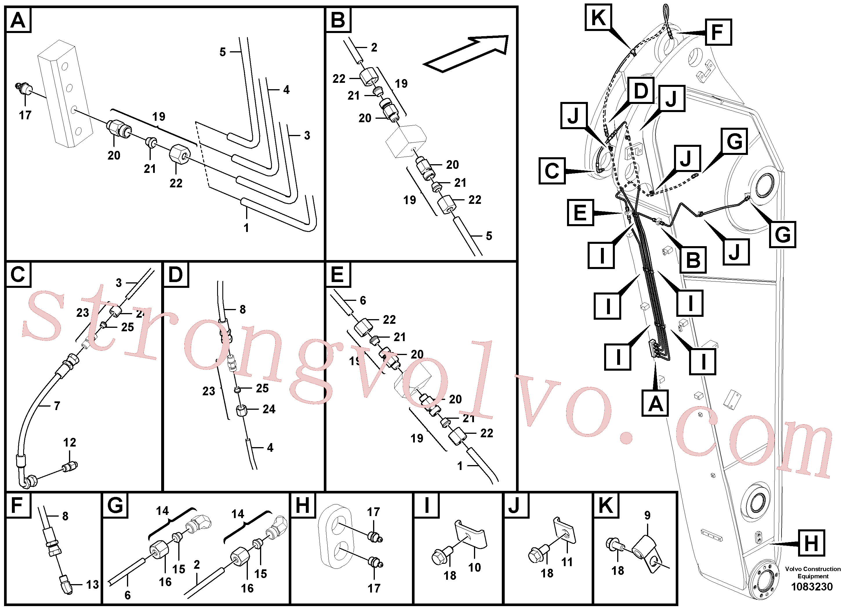 VOE14884894 Volvo Tubagem de massa(1083230 Montagem)