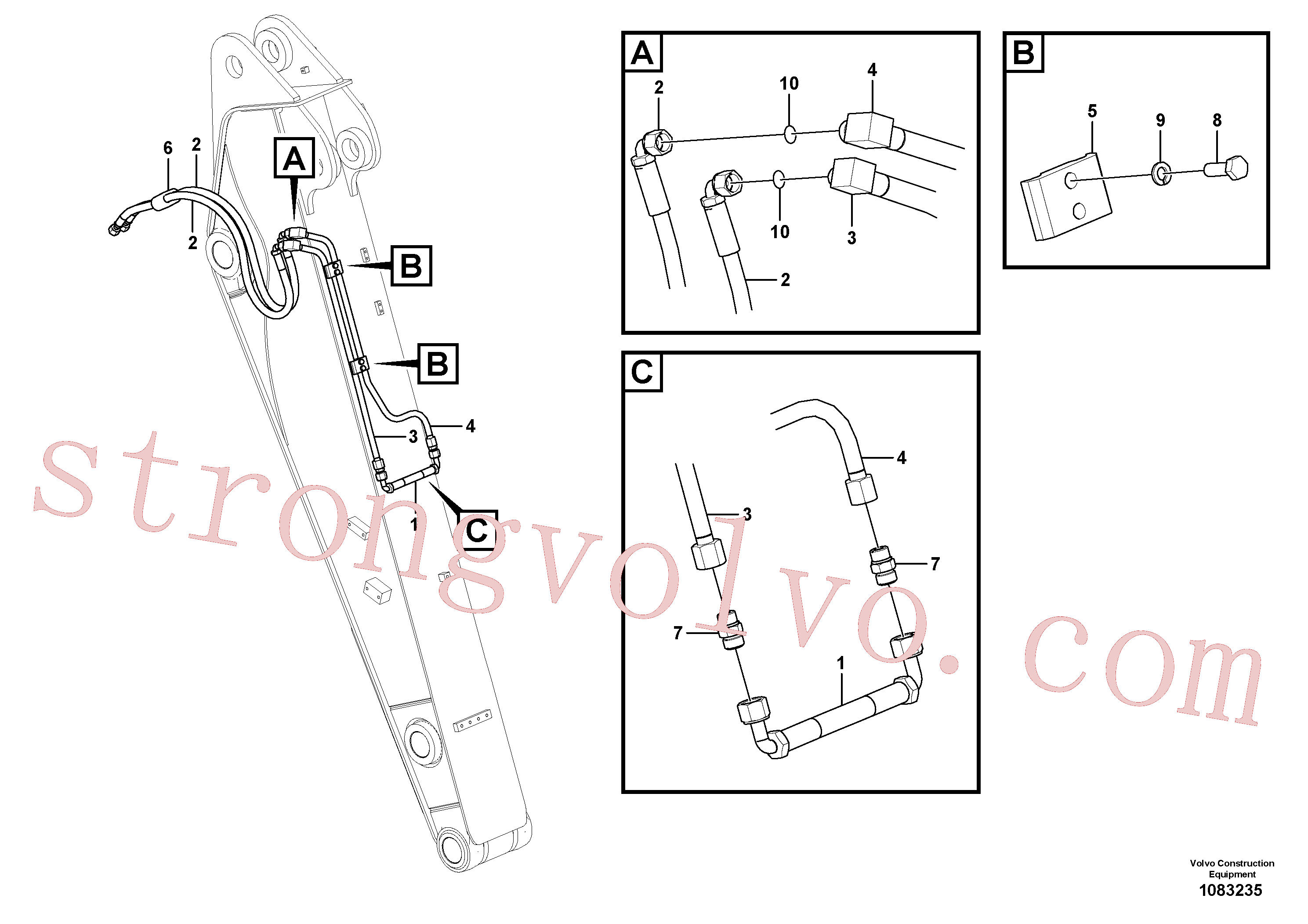 RM59922492 Volvo Hidráulica de serviço, inclinação e rotor no braço de afundamento(1083235 Montagem)