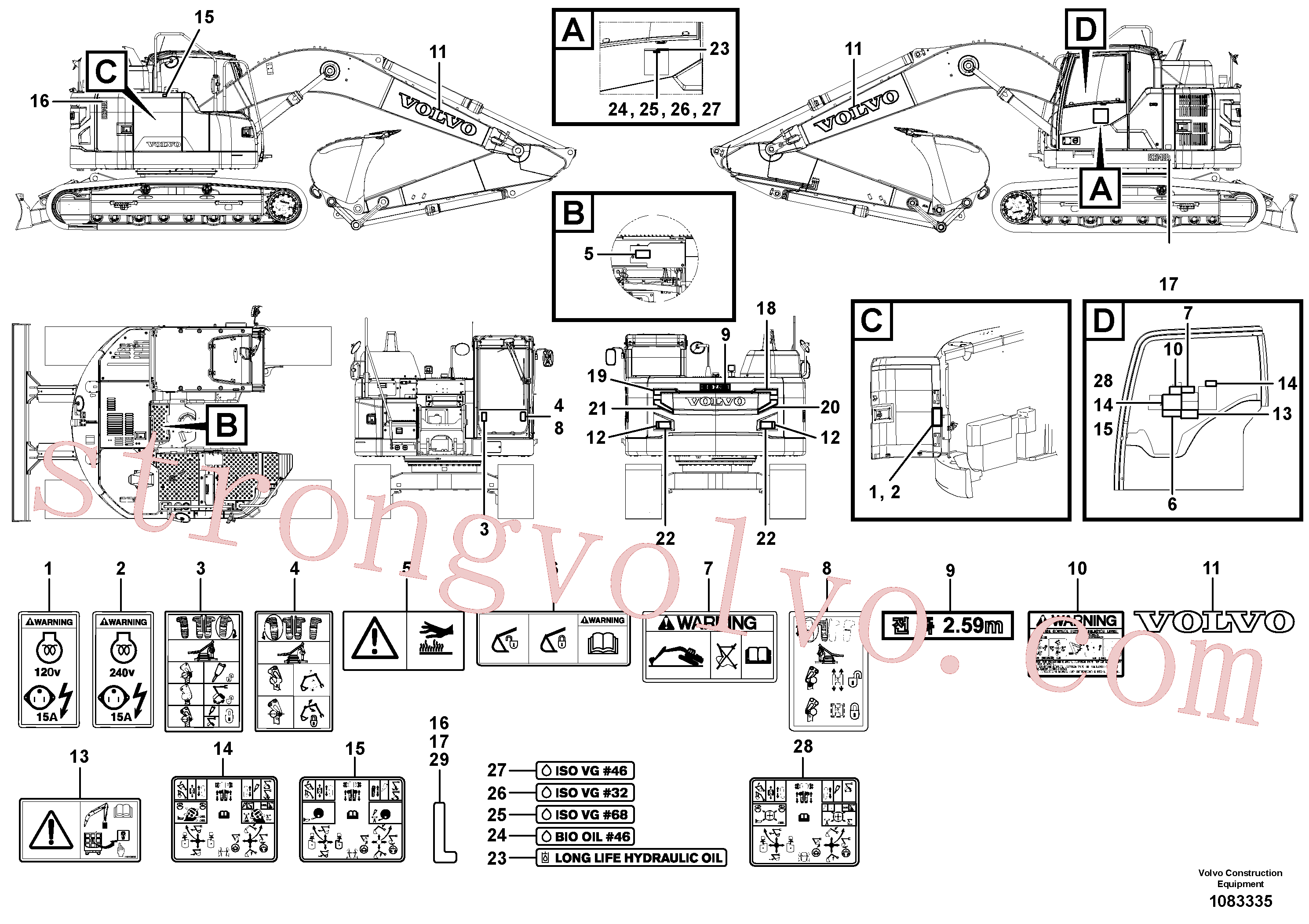 VOE14514814 Volvo Placas de sinalização e etiquetas adesivas(1083335 Montagem)