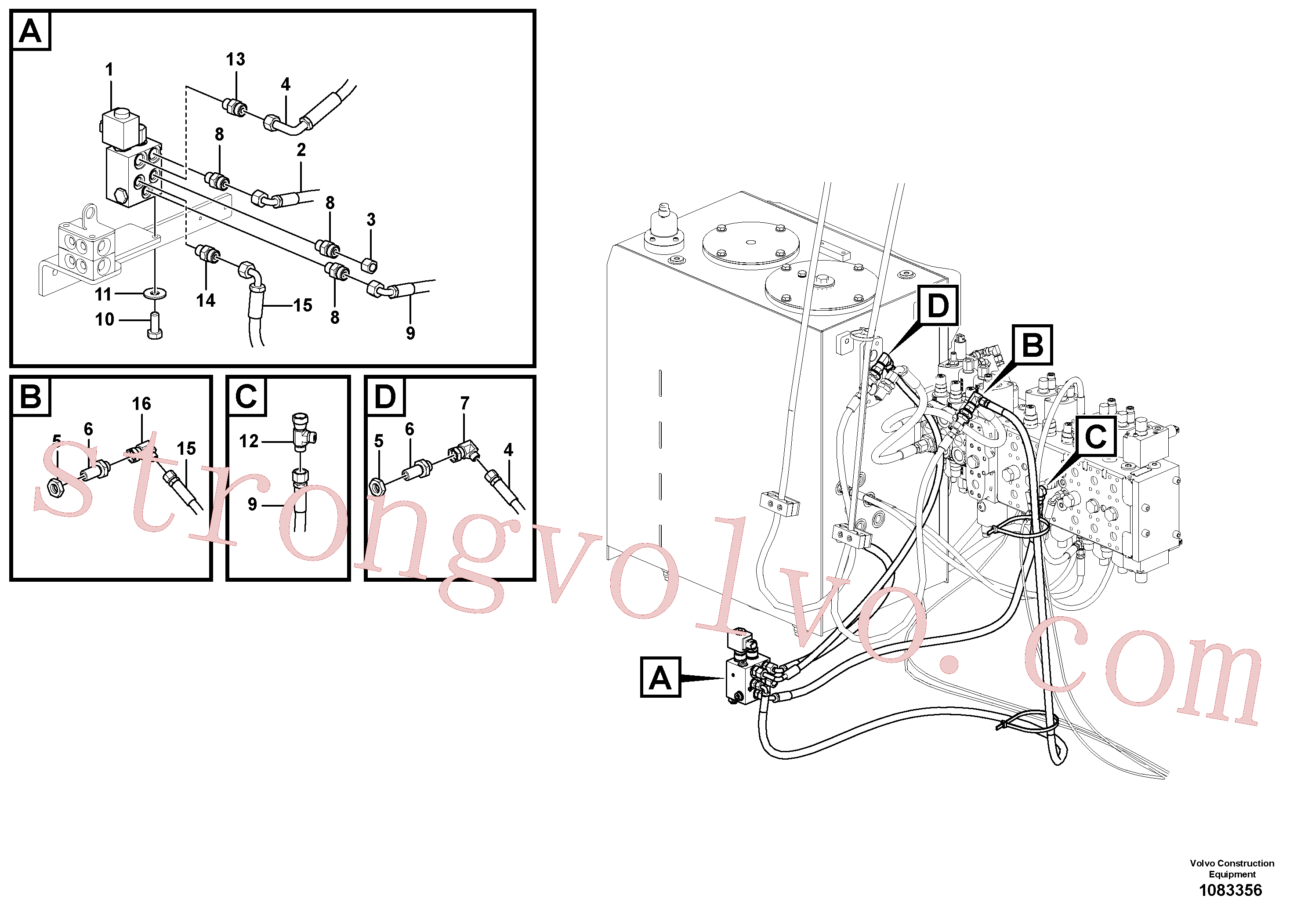 VOE936433 Mangueira completa Volvo escavadeira