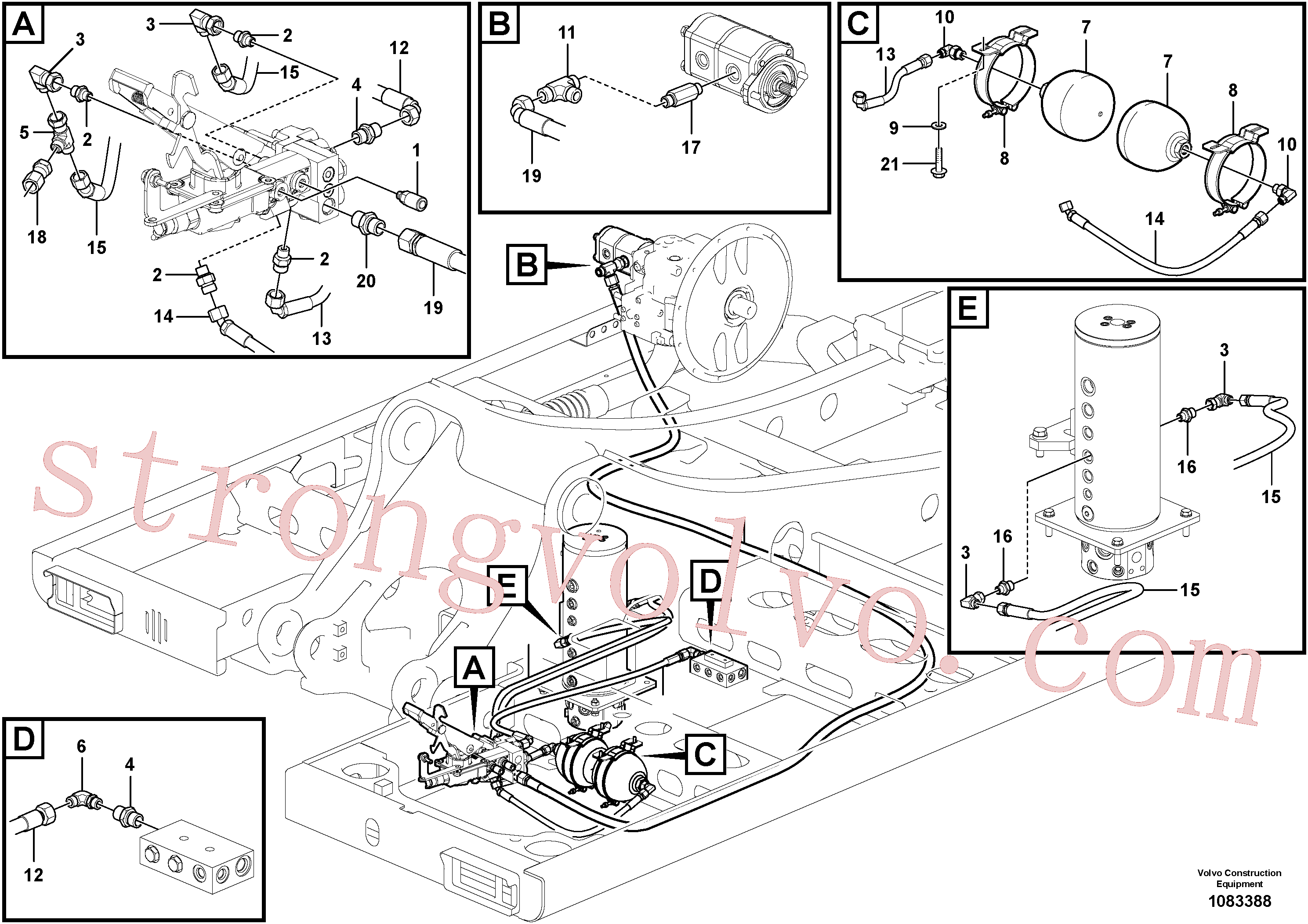VOE937363 Mangueira completa Inscreva-se para Volvo Acessórios para escavadeira