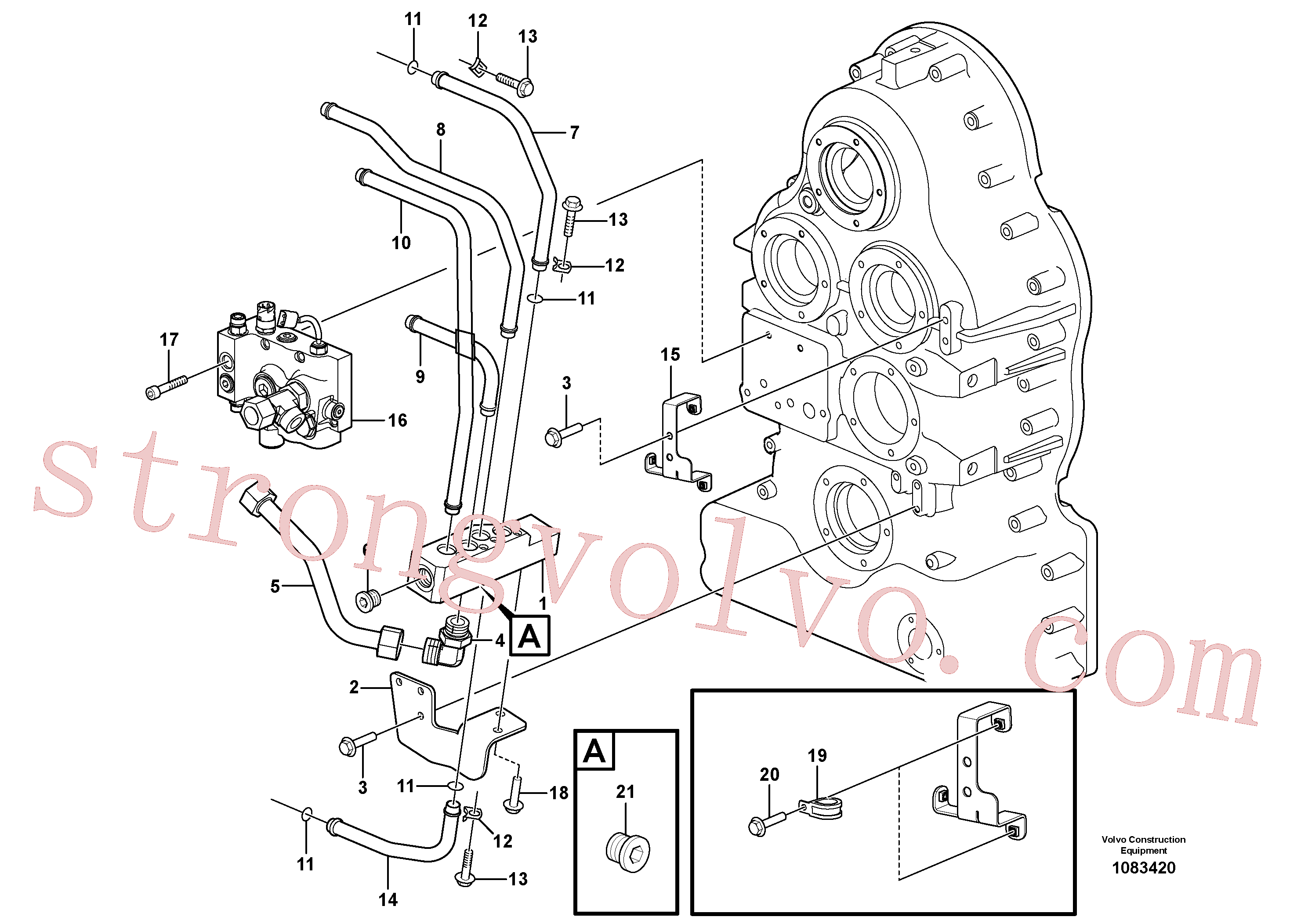 VOE968931 Volvo Válvula de óleo da lubrificação com acessórios(1083420 Montagem)