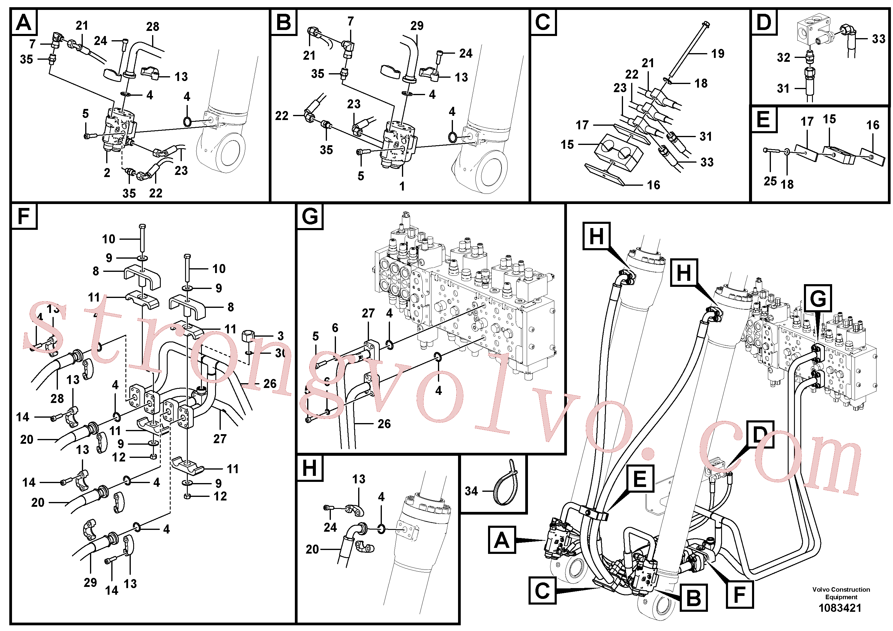 SA1142-03950 Rubber clamp Inscreva-se para Volvo Acessórios para escavadeira