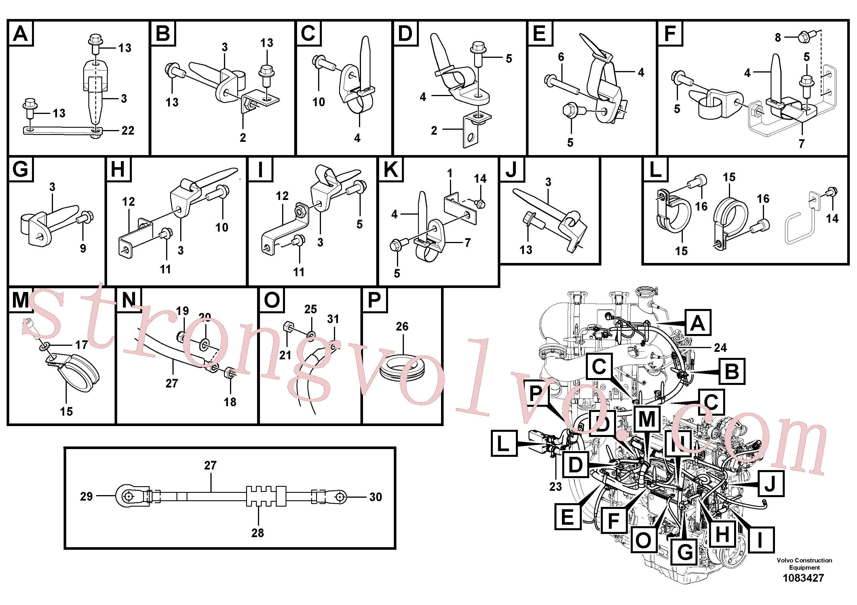VOE14532533 Volvo Cablagem, motor(1083427 Montagem)