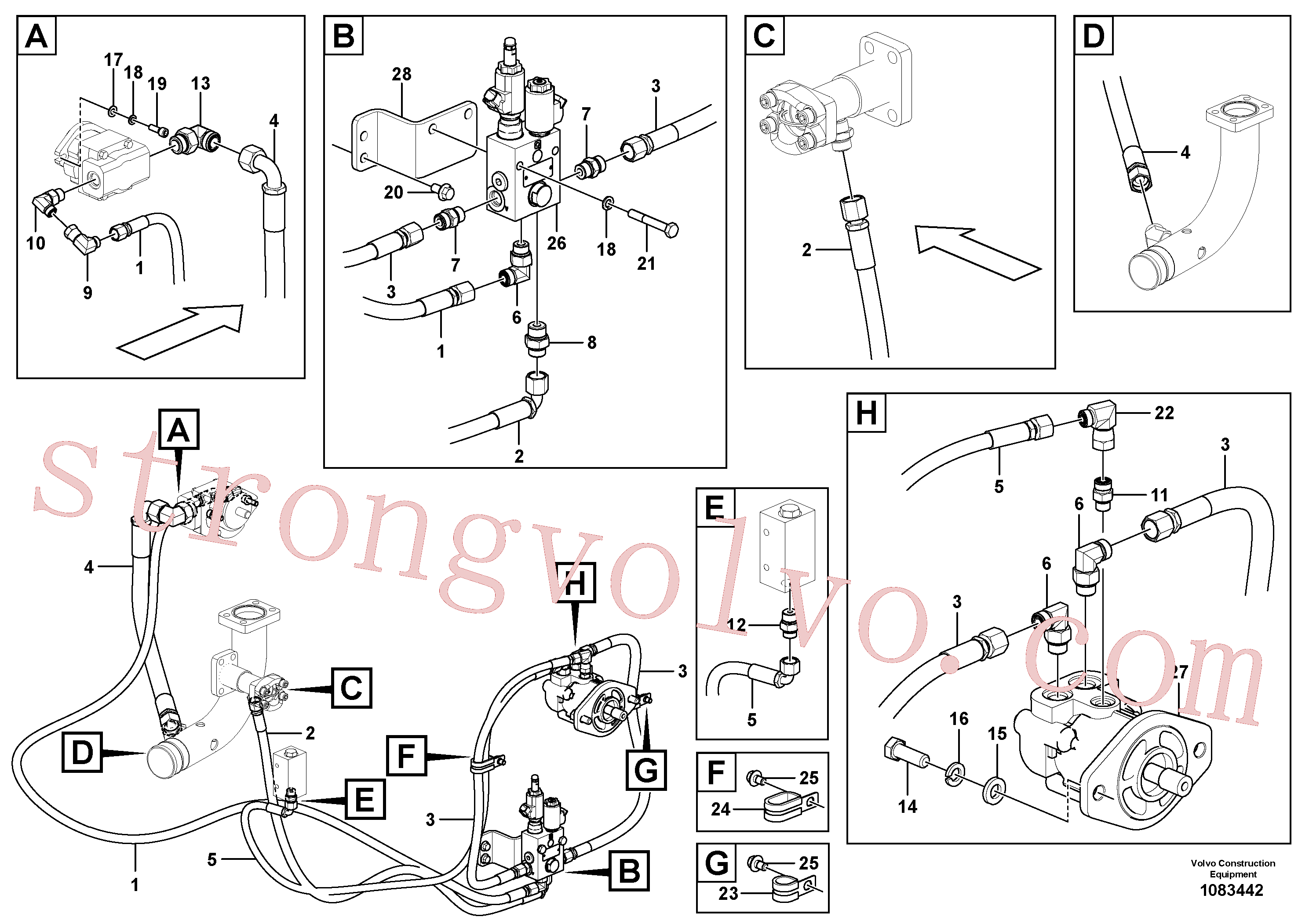 VOE14569758 Volvo Sistema hidráulico, sistema refrigerante do óleo(1083442 Montagem)