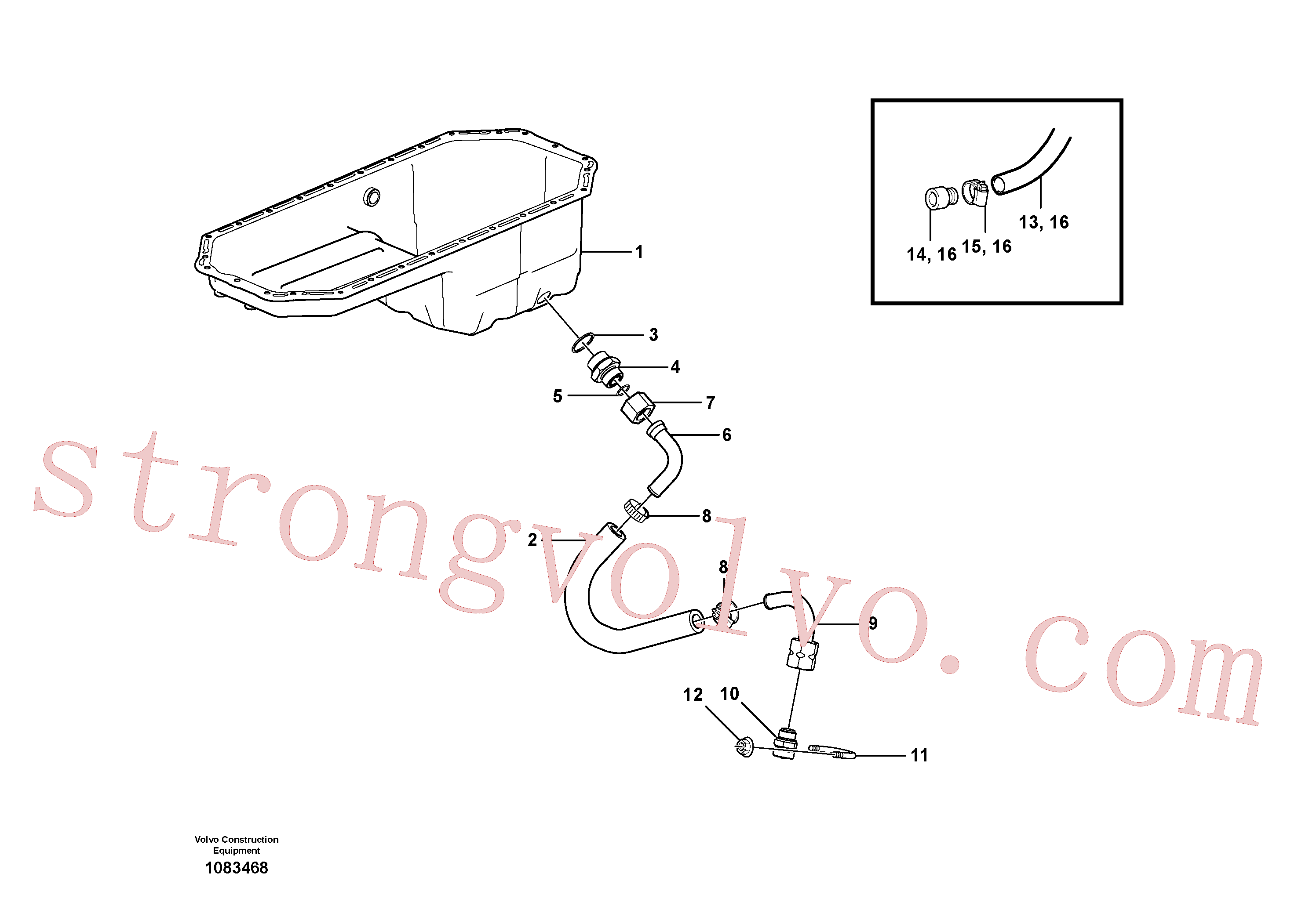 VOE192358 Volvo Drenagem do cárter de óleo inferior(1083468 Montagem)