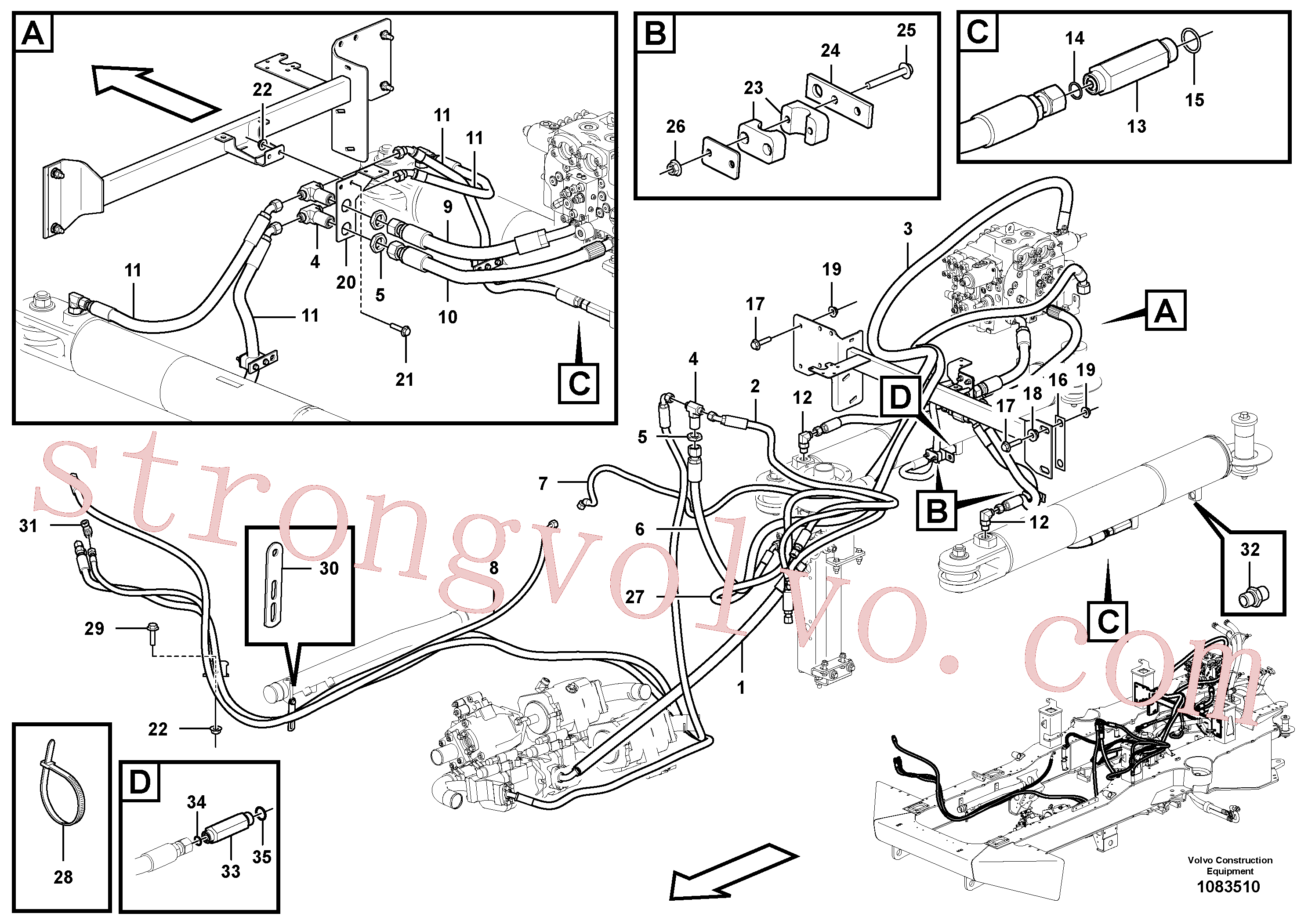 VOE15095435 Volvo Sistema de direcção(1083510 Montagem)