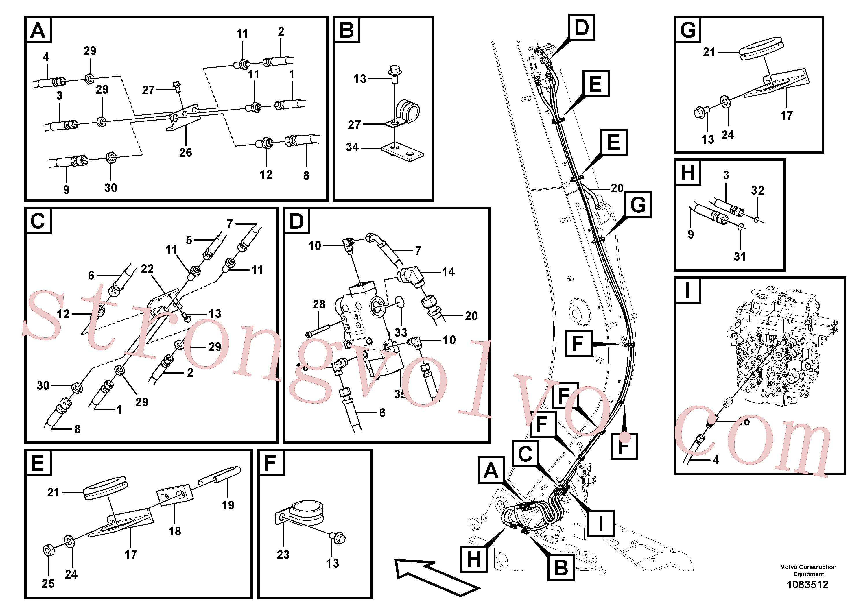 VOE14570353 Volvo Hidráulica de serviço, ruptura do braço de afundamento(1083512 Montagem)