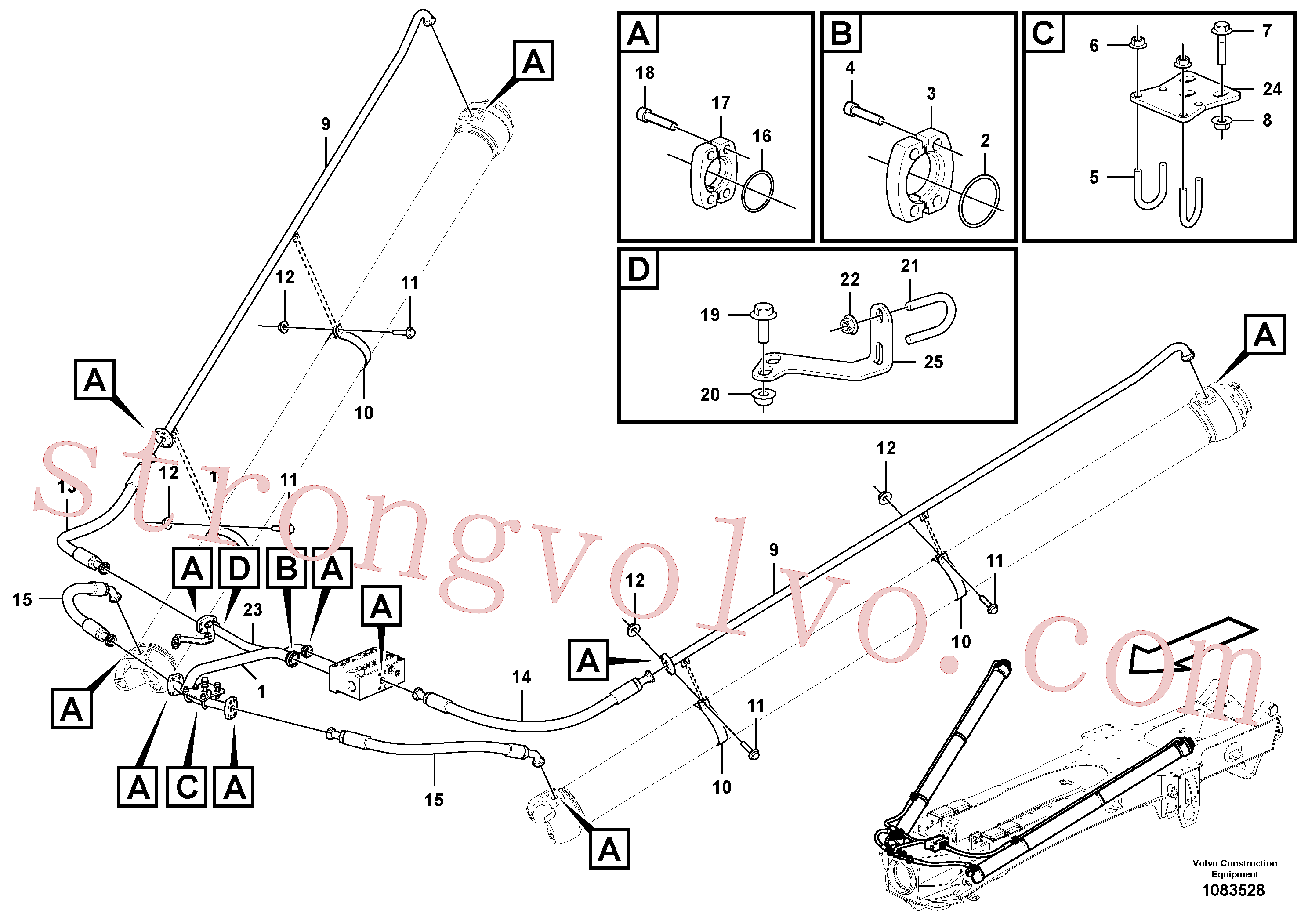 Atacado VOE16874122 Tubo Volvo escavadeira