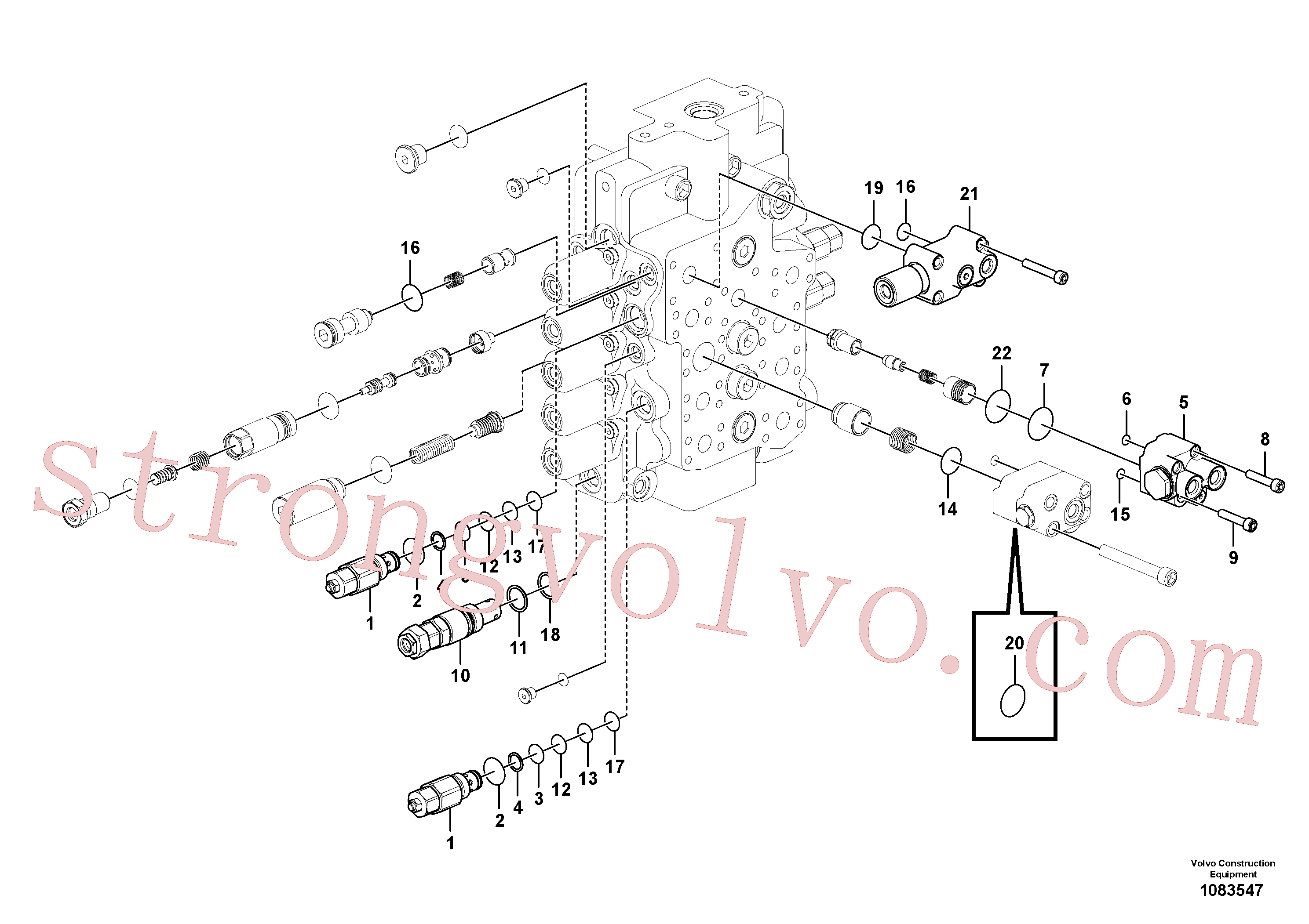 SA9566-10130 Volvo Válvula mestra de comando(1083547 Montagem)