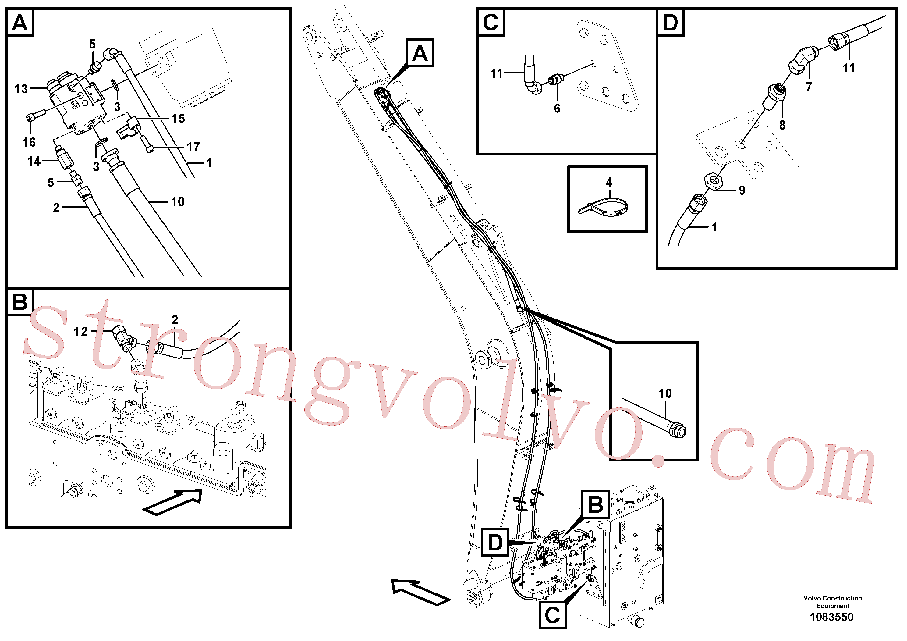 VOE15095020 Volvo Hidráulica de serviço, ruptura do braço de afundamento(1083550 Montagem)