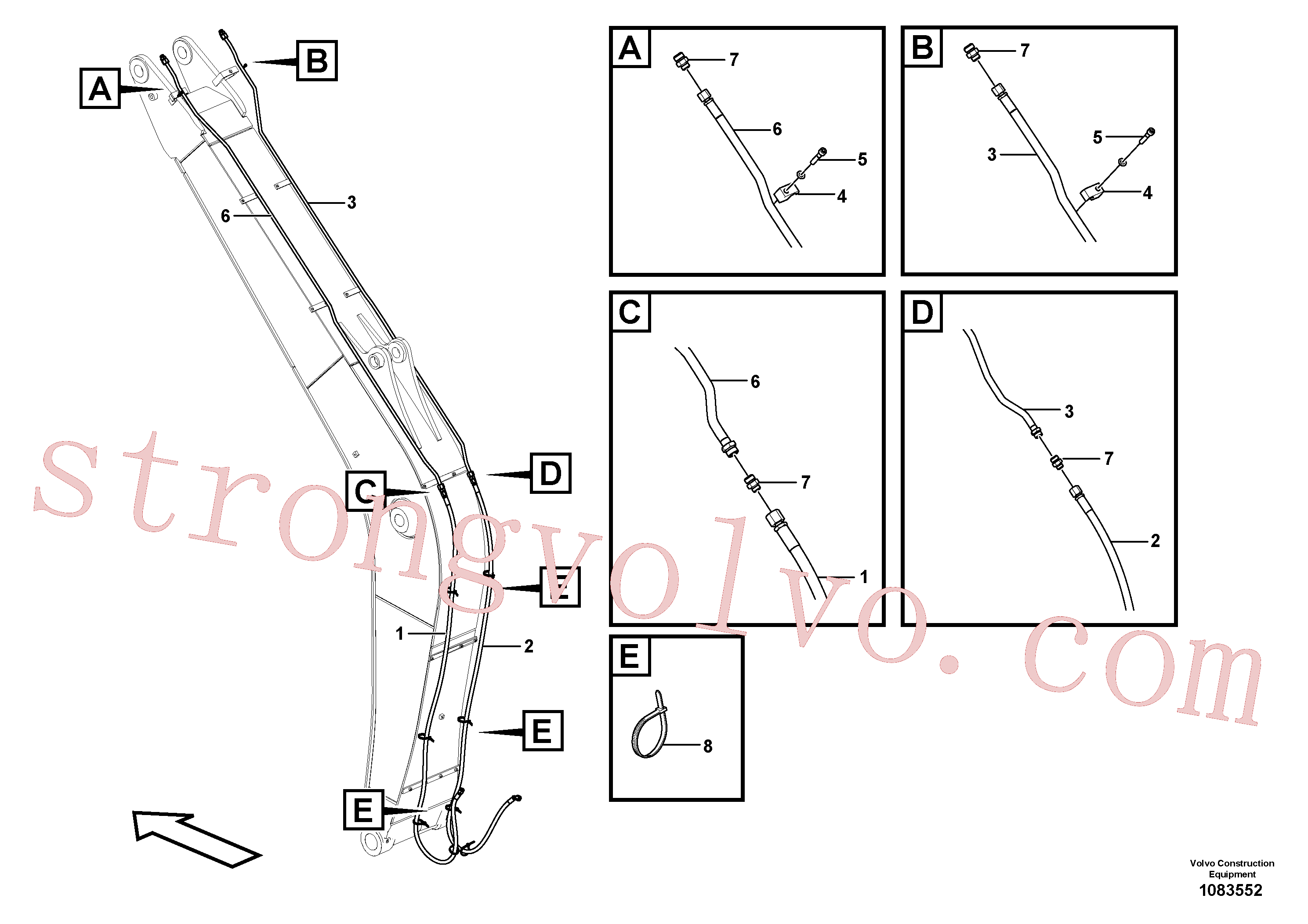 VOE935673 Volvo Hidráulica de serviço, inclinação e rotor na lança(1083552 Montagem)