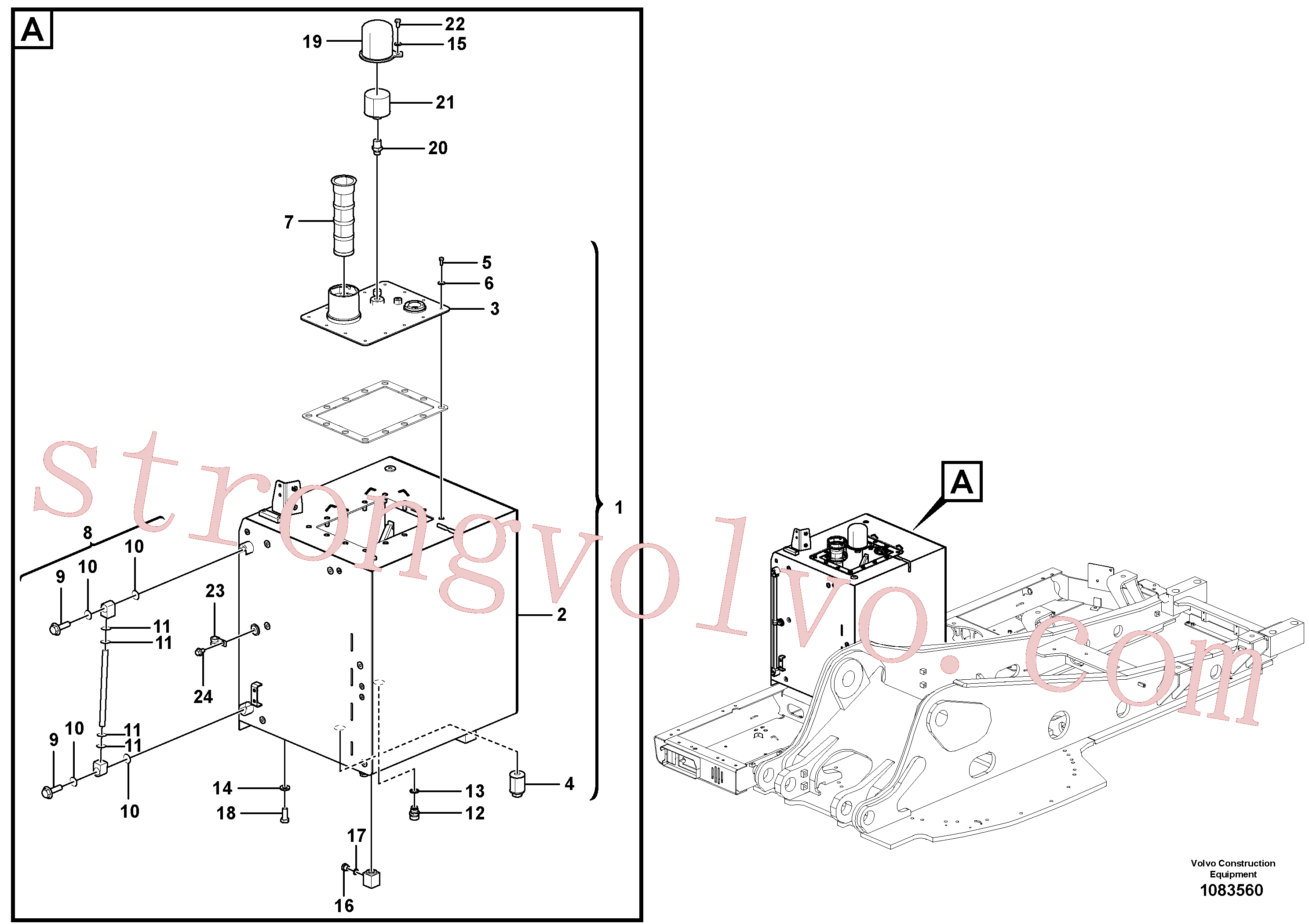 VOE60113865 Volvo Depósito de combustível com acessórios(1083560 Montagem)