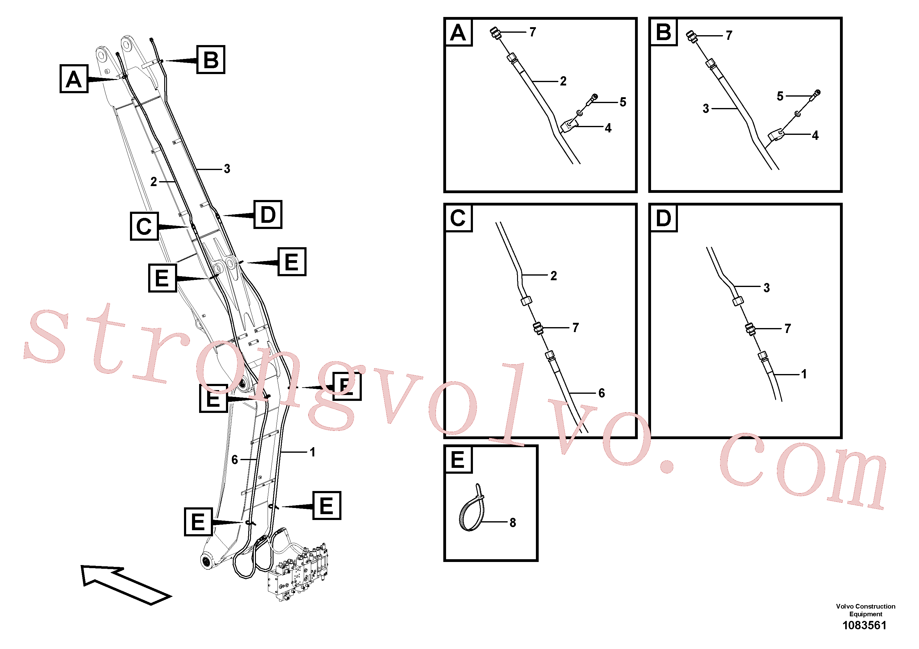 VOE935673 Volvo Hidráulica de serviço, inclinação e rotor na lança ajustável(1083561 Montagem)
