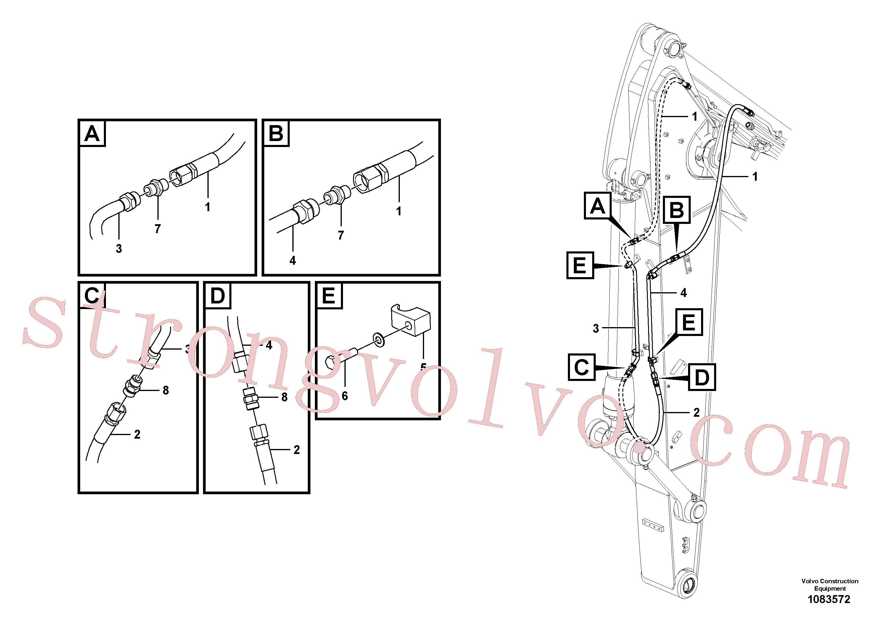 VOE935673 Volvo Hidráulica de serviço, inclinação e rotor no braço de afundamento(1083572 Montagem)