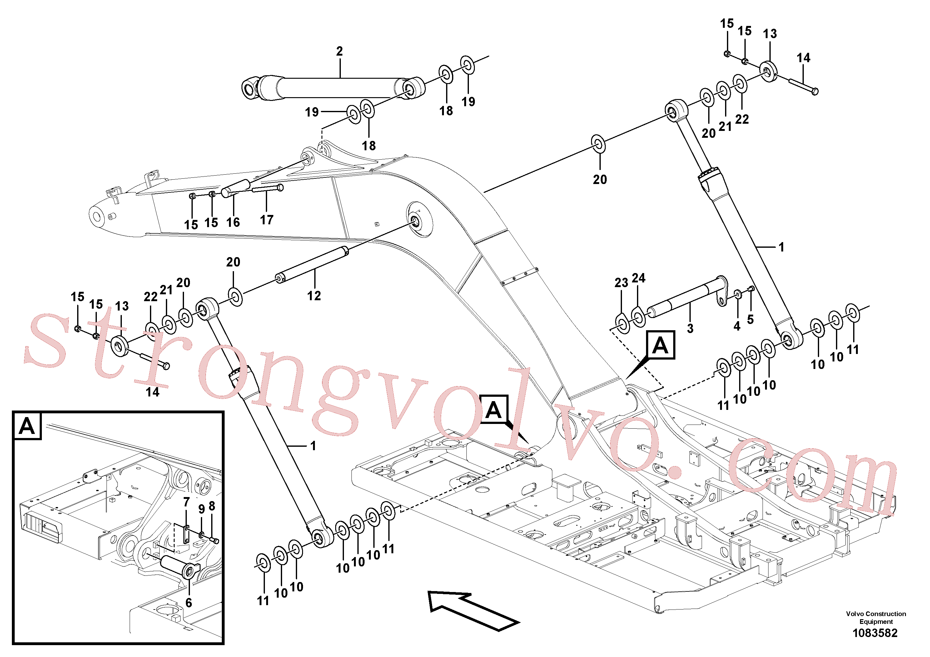 VOE14695968 Volvo Tirantes para a lança(1083582 Montagem)